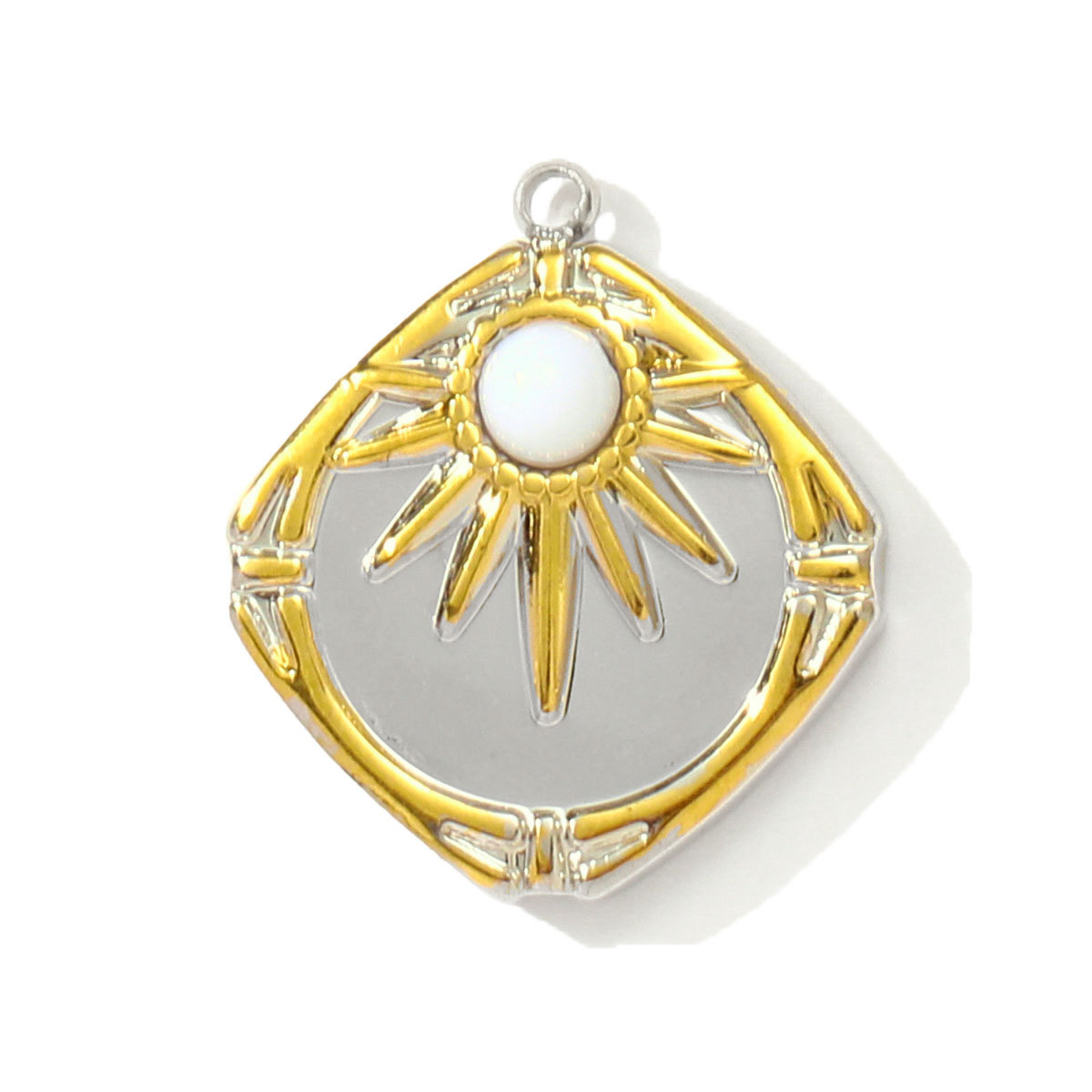 6pcs/pack Stainless Steel Natural Stone Sun Ladybird DIY Charms Luggage Necklace Pendants Woman Boot Heart Jewelry Wholesale