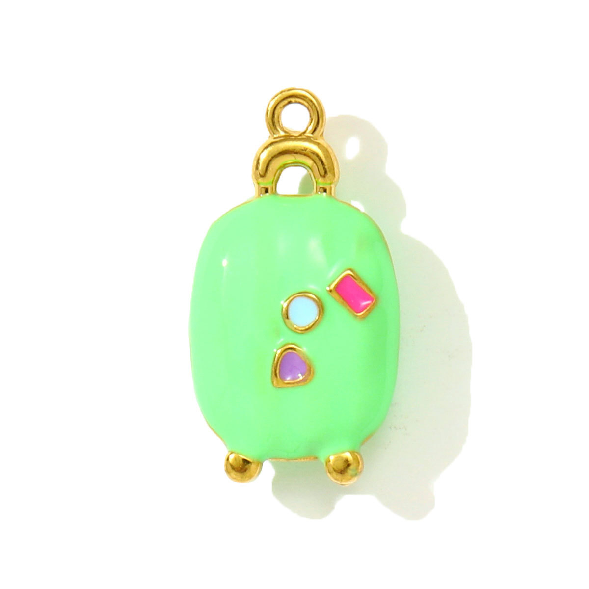 6pcs/pack Stainless Steel Natural Stone Sun Ladybird DIY Charms Luggage Necklace Pendants Woman Boot Heart Jewelry Wholesale