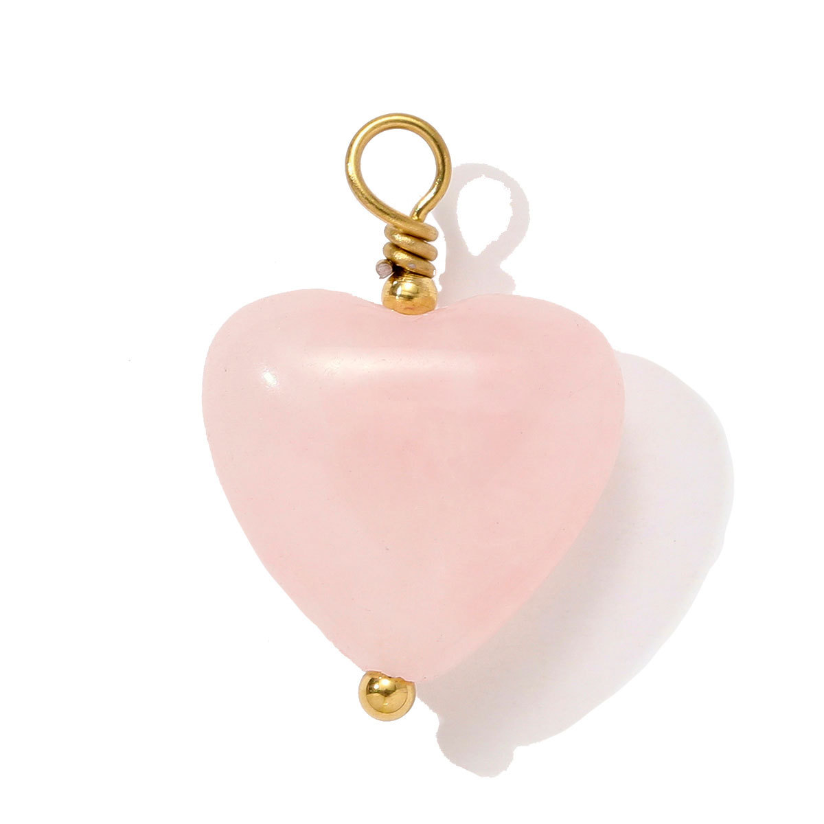 6pcs/pack Retro Stainless Steel Natural Stone Necklace Pendants Powder Crystal Heart Earring DIY Charms Making Women Jewelry