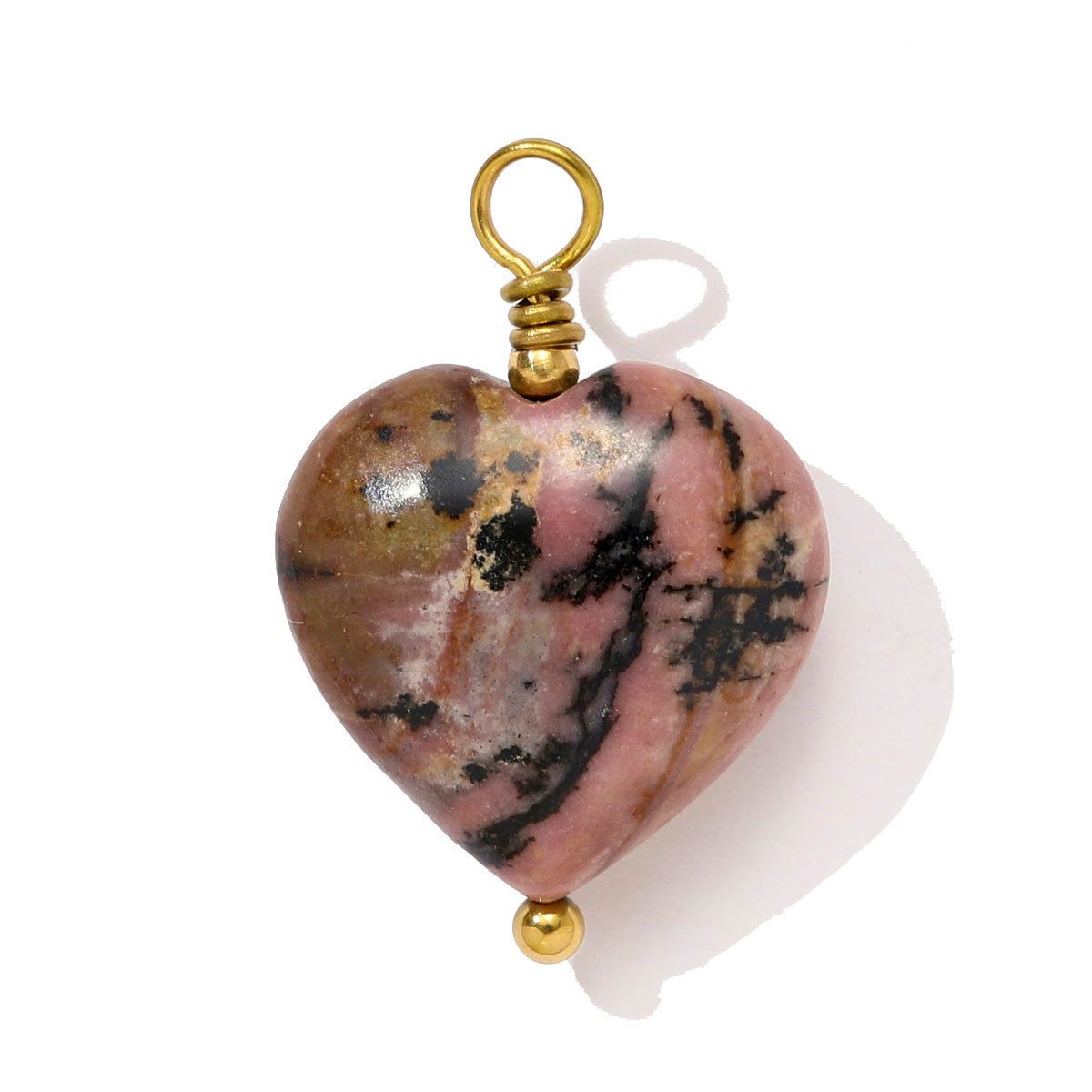 6pcs/pack Retro Stainless Steel Natural Stone Necklace Pendants Powder Crystal Heart Earring DIY Charms Making Women Jewelry