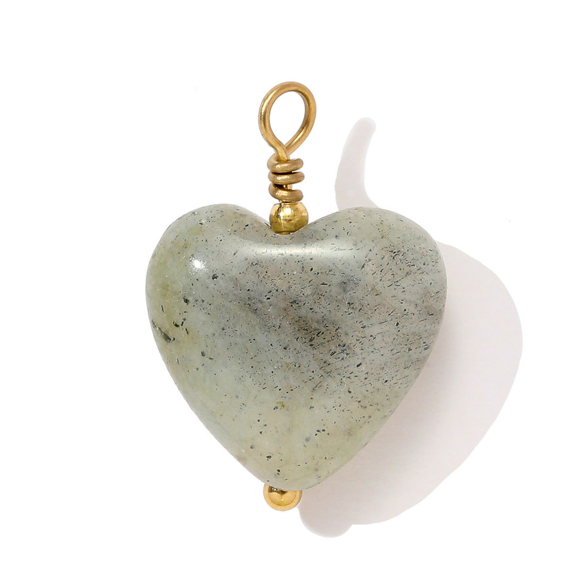 6pcs/pack Retro Stainless Steel Natural Stone Necklace Pendants Powder Crystal Heart Earring DIY Charms Making Women Jewelry