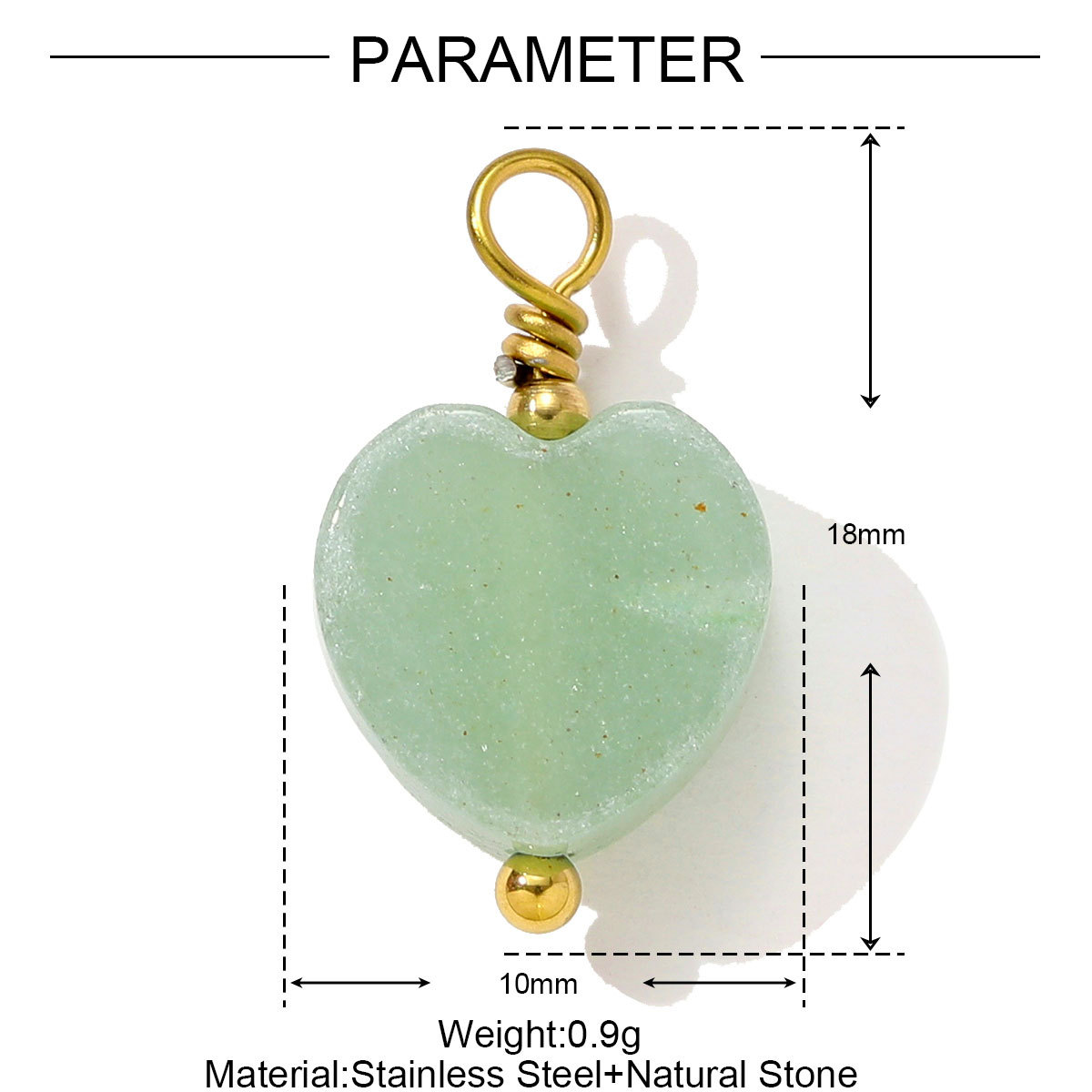 6pcs/pack Stainless Steel Natural Stone Amethyst Heart Necklace Pendant Irregular Turquoise Earring DIY Charm Making Women Jewelry