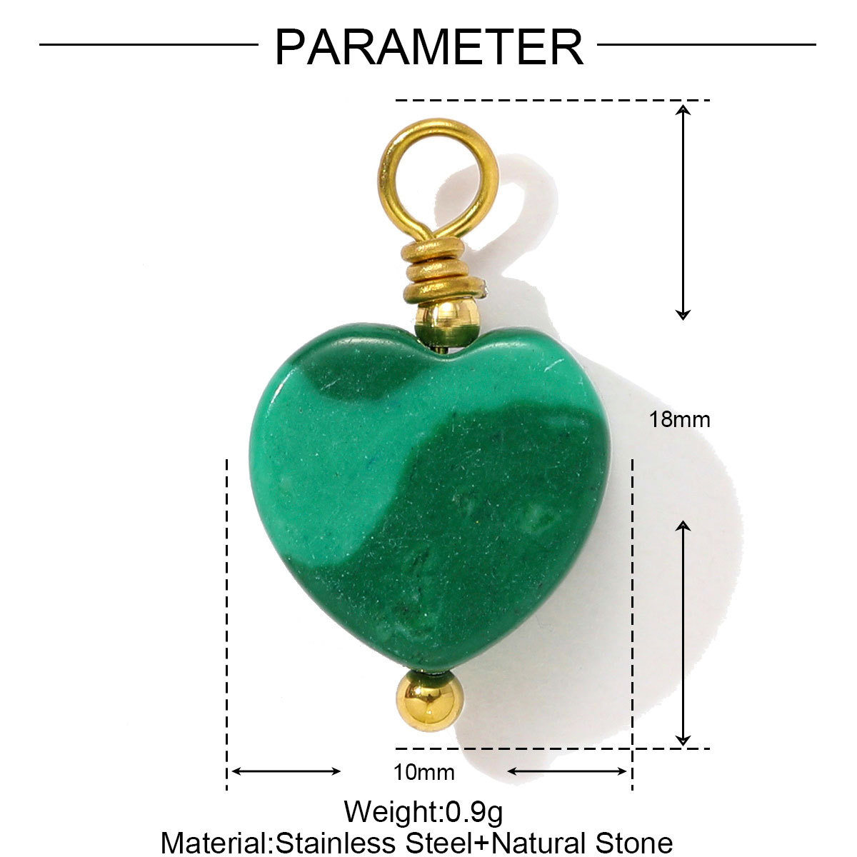 6pcs/pack Stainless Steel Natural Stone Amethyst Heart Necklace Pendant Irregular Turquoise Earring DIY Charm Making Women Jewelry
