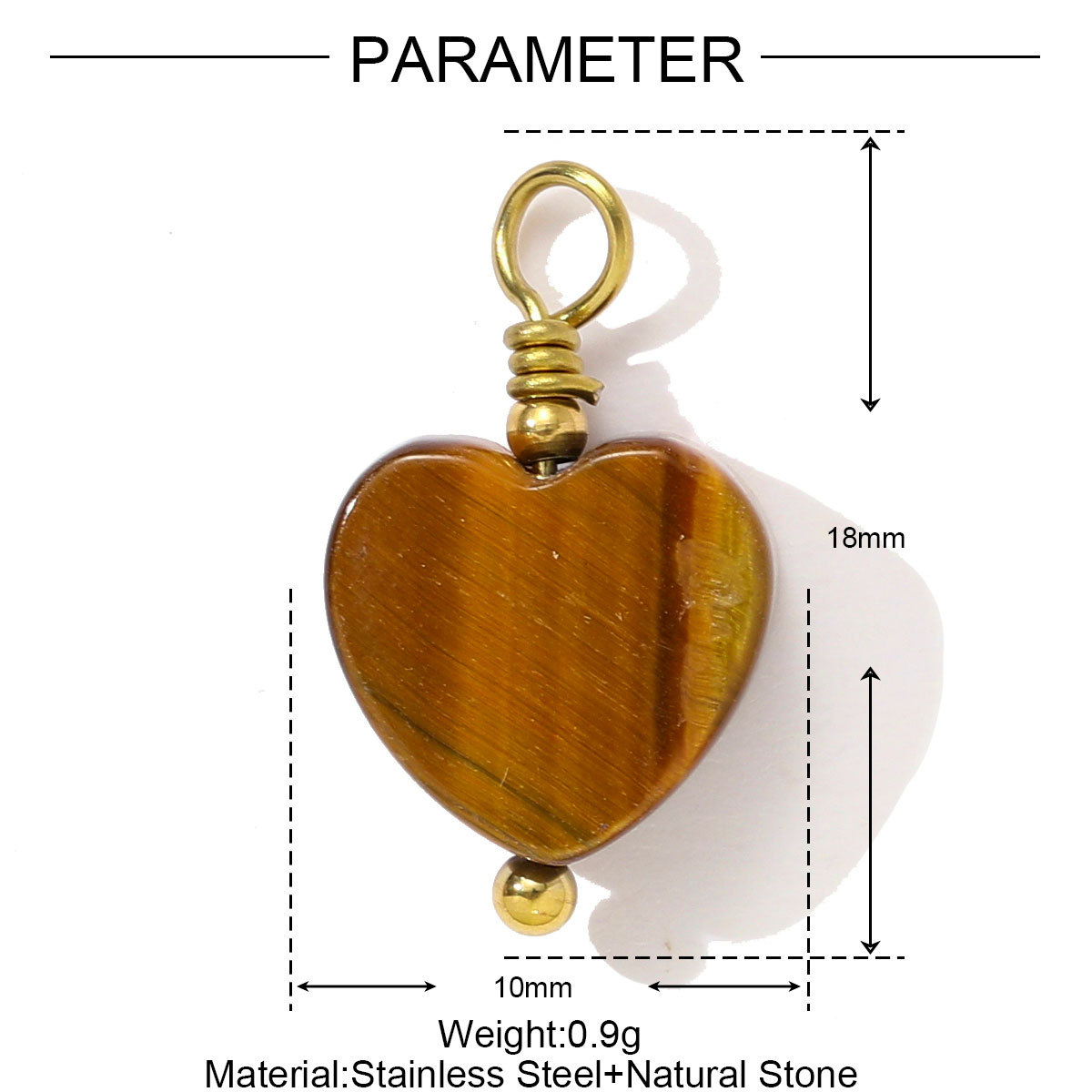 6pcs/pack Stainless Steel Natural Stone Amethyst Heart Necklace Pendant Irregular Turquoise Earring DIY Charm Making Women Jewelry