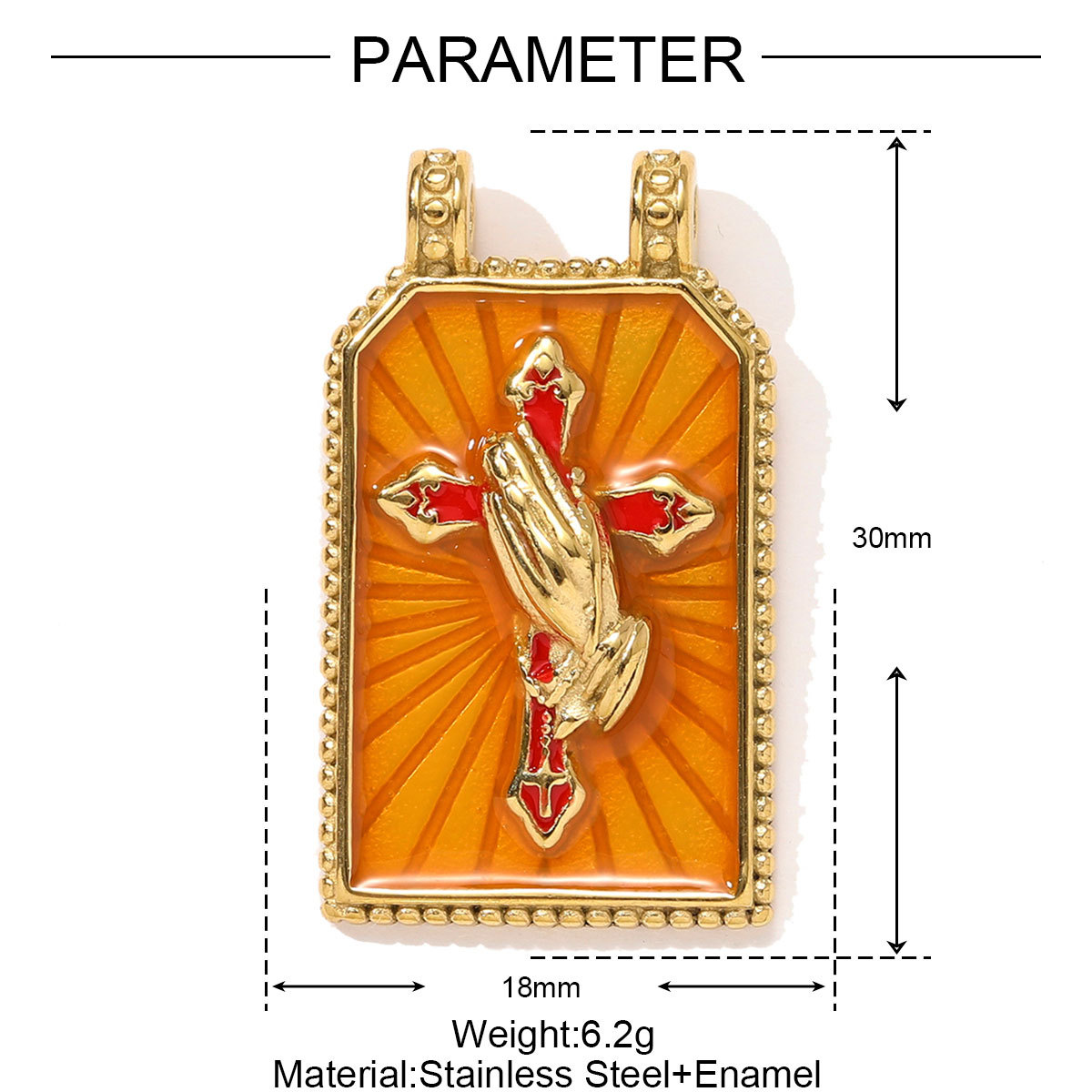 6pcs/pack Fashion Stainless Steel Tarot Card Evil Eye Sun Necklace Pendant Enamel Cross Parrot DIY Charm Women Dnosaur Jewelry