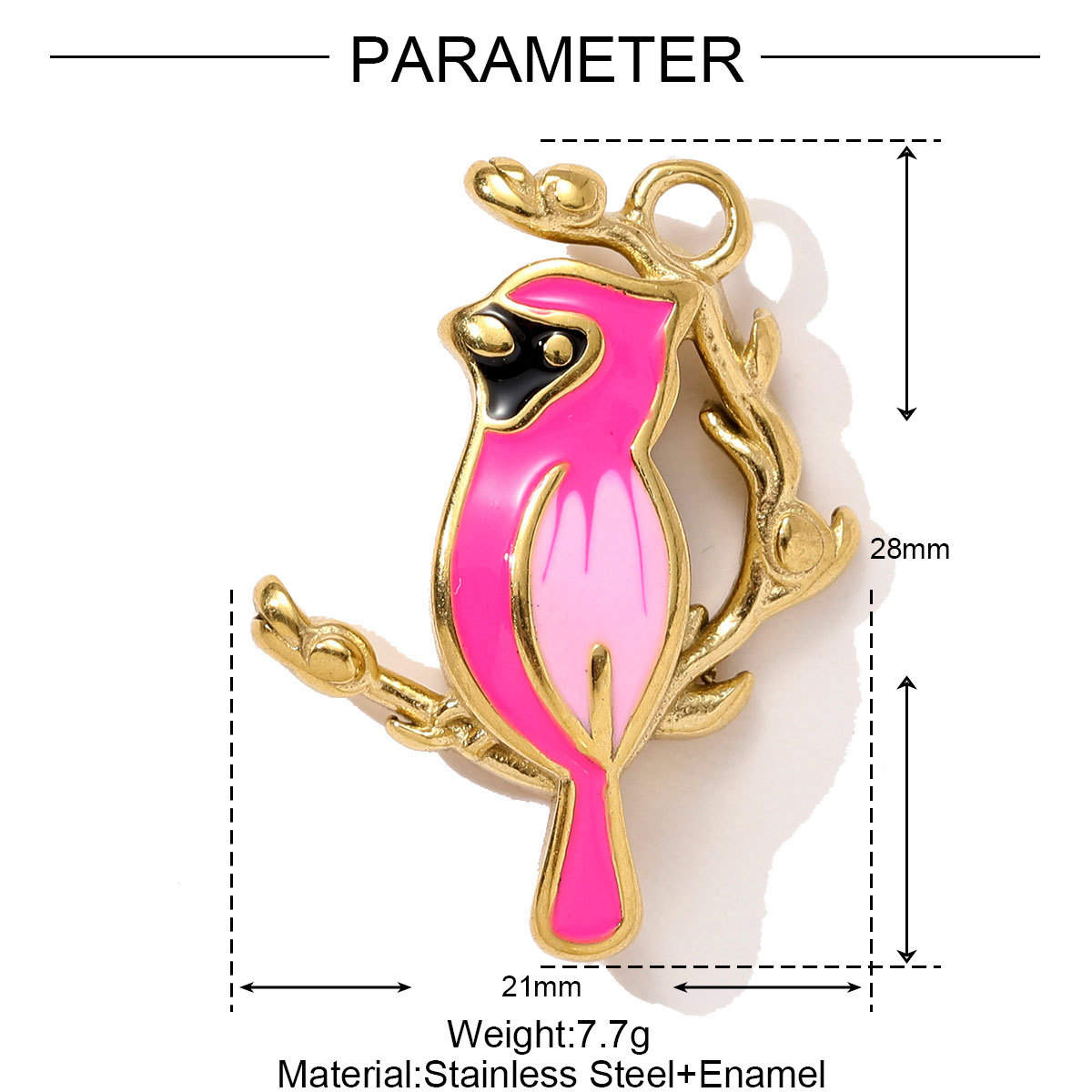 6pcs/pack Fashion Stainless Steel Tarot Card Evil Eye Sun Necklace Pendant Enamel Cross Parrot DIY Charm Women Dnosaur Jewelry