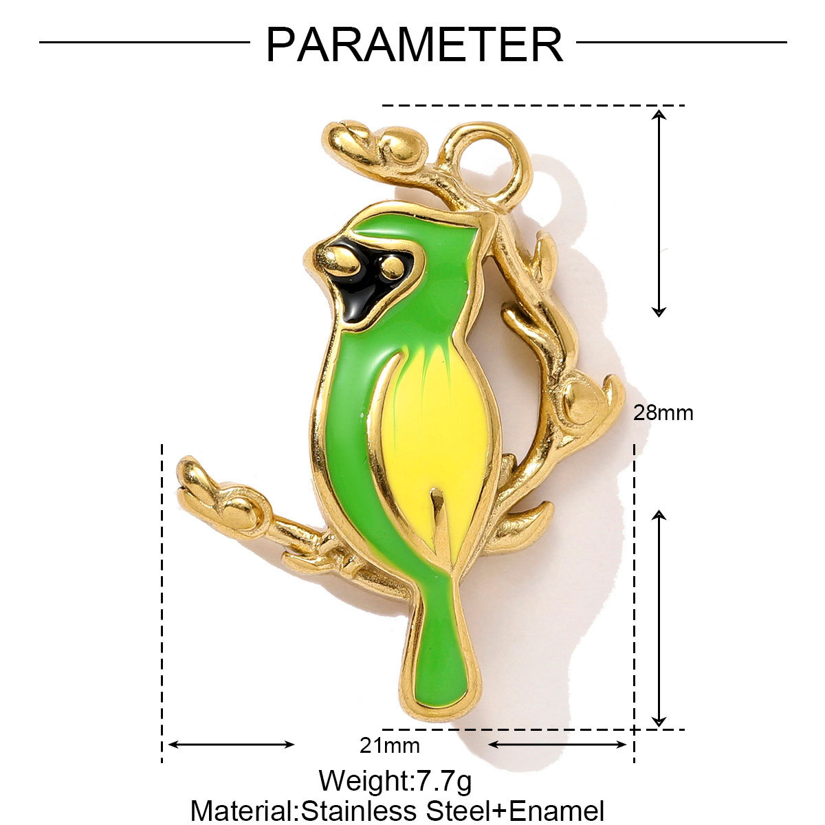6pcs/pack Fashion Stainless Steel Tarot Card Evil Eye Sun Necklace Pendant Enamel Cross Parrot DIY Charm Women Dnosaur Jewelry