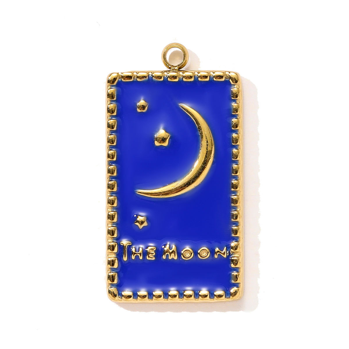6pcs/pack Stainless Steel Enamel Crescent Moon Star Necklace Pendant Rhinestone Evil Eye DIY Charm Women Love Heart Jewelry
