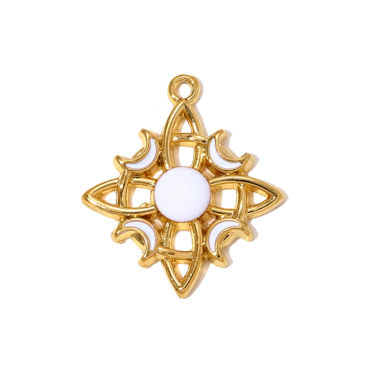 6pcs/pack Stainless Steel Enamel Cross Square Necklace Pendant Holy Mother Goddess DIY Charm Women Coin Star Jewelry Wholesale