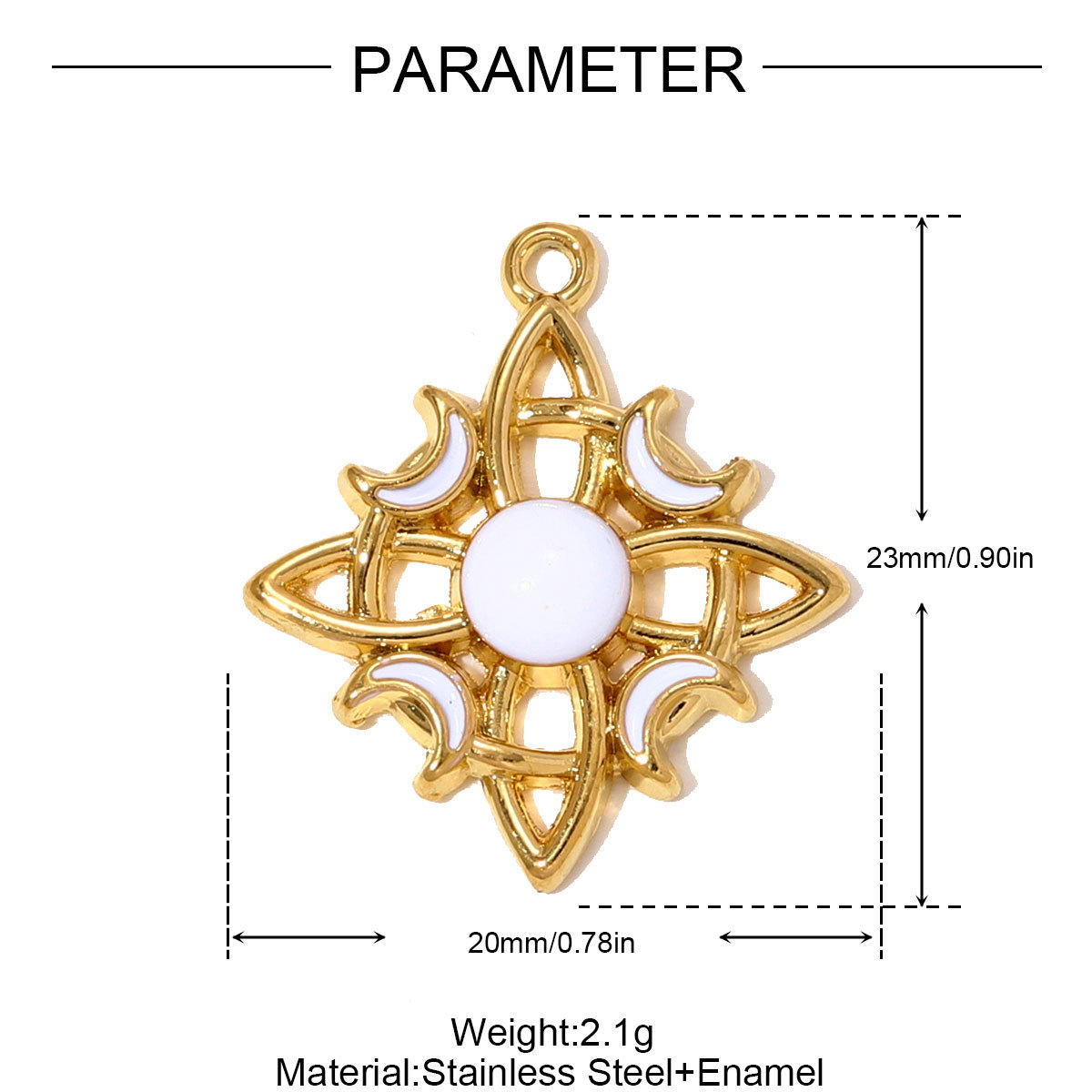 6pcs/pack Stainless Steel Enamel Cross Square Necklace Pendant Holy Mother Goddess DIY Charm Women Coin Star Jewelry Wholesale