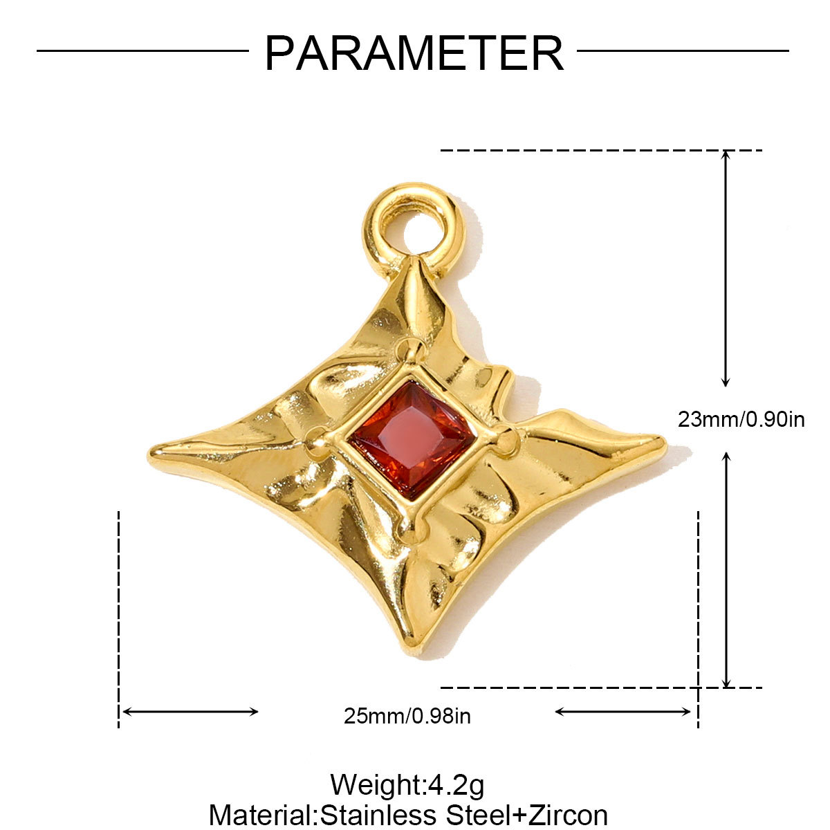 6pcs/pack Stainless Steel Zircon Star Love Heart Necklace Pendant Starfish Rose DIY Bracelets Charm Women Round Jewelry Wholesale