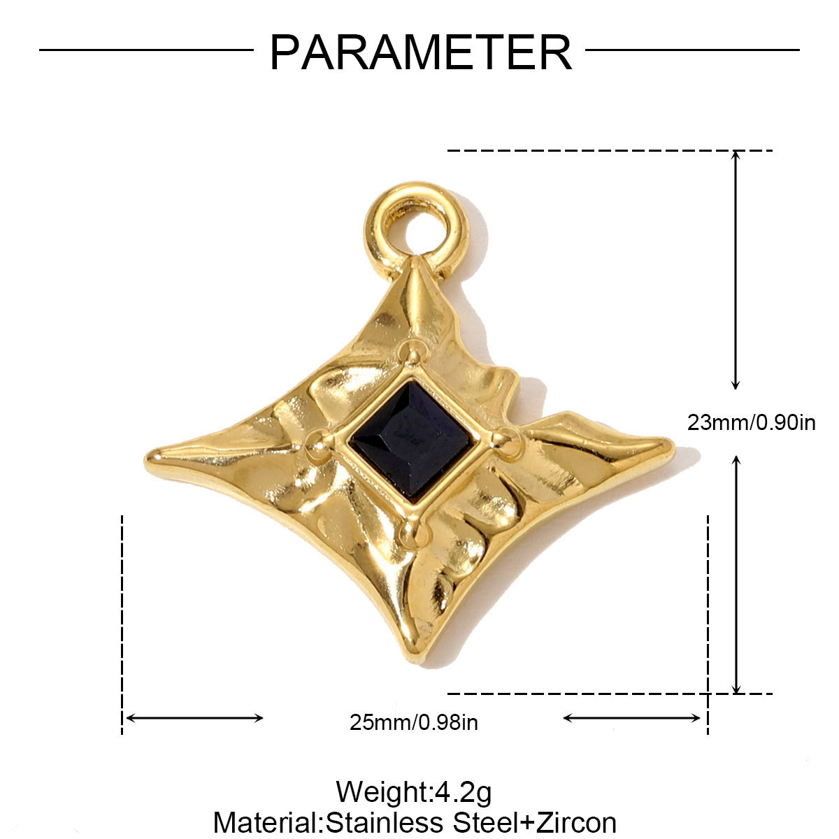 6pcs/pack Stainless Steel Zircon Star Love Heart Necklace Pendant Starfish Rose DIY Bracelets Charm Women Round Jewelry Wholesale