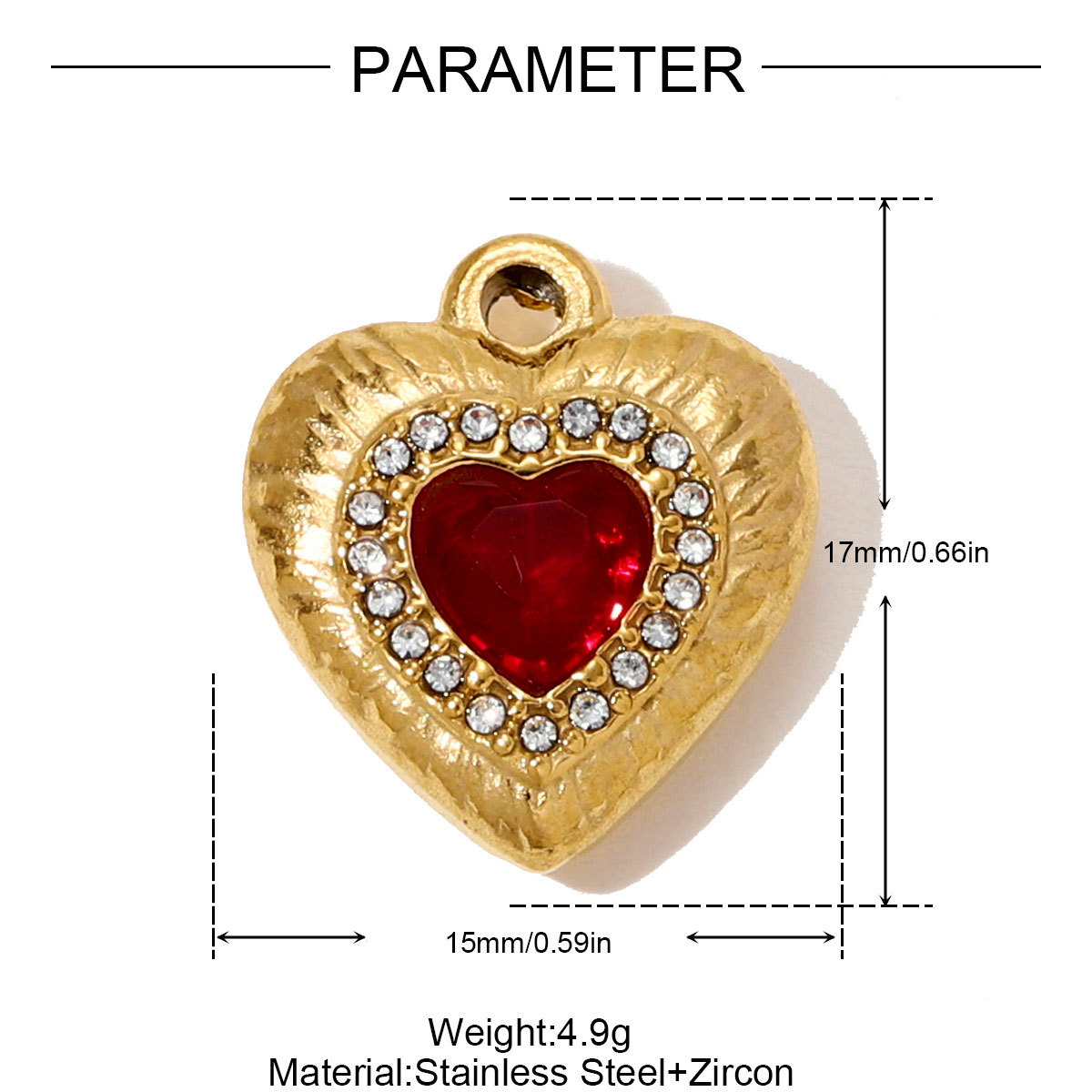 6pcs/pack Stainless Steel Zircon Star Love Heart Necklace Pendant Starfish Rose DIY Bracelets Charm Women Round Jewelry Wholesale