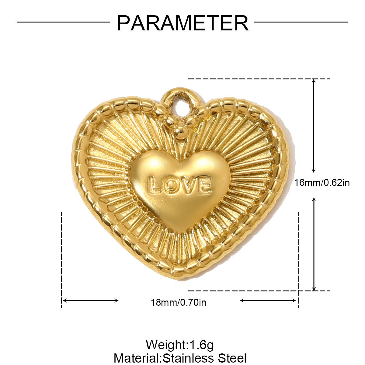 6pcs/pack Stainless Steel Zircon Star Love Heart Necklace Pendant Starfish Rose DIY Bracelets Charm Women Round Jewelry Wholesale