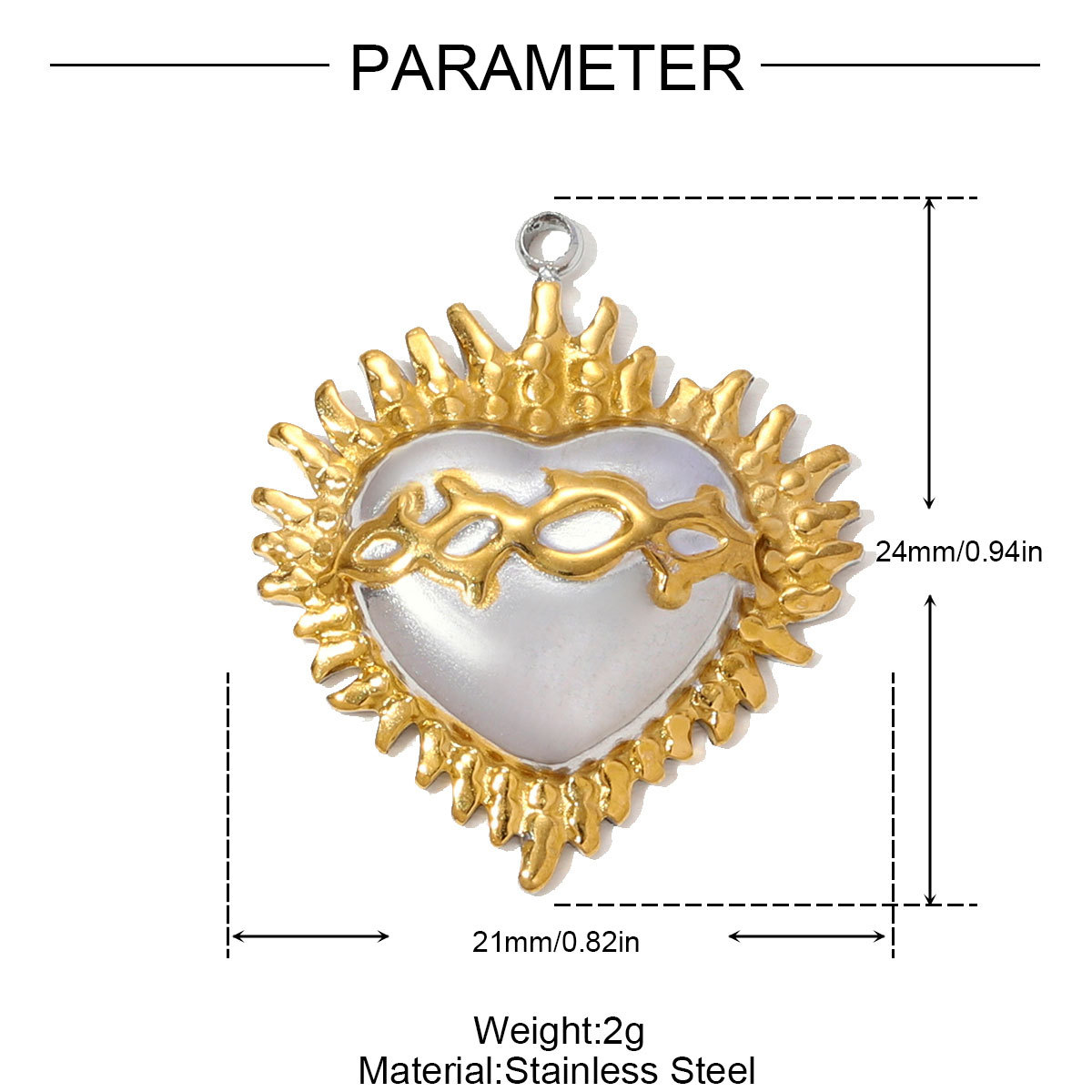 6pcs/pack Stainless Steel Zircon Star Love Heart Necklace Pendant Starfish Rose DIY Bracelets Charm Women Round Jewelry Wholesale