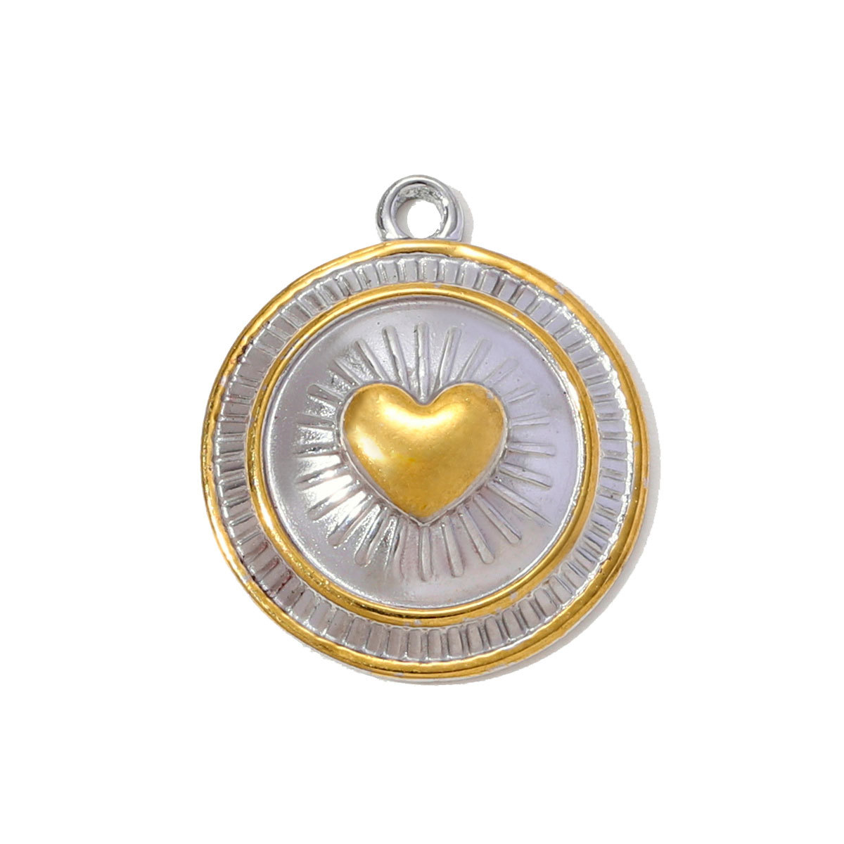 6pcs/pack Stainless Steel Zircon Star Love Heart Necklace Pendant Starfish Rose DIY Bracelets Charm Women Round Jewelry Wholesale