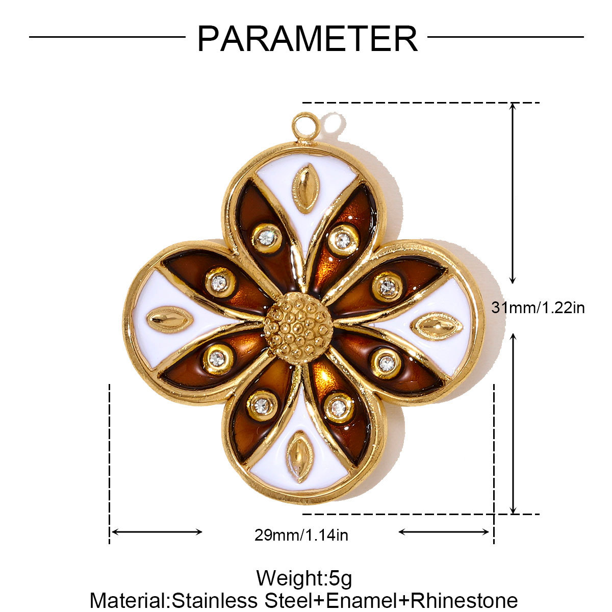 6pcs/pack Stainless Steel Rhinestone Clover Flower Necklace Pendant Enamel Kite Candy DIY Earring Charm Women Heart Jewelry Wholesale
