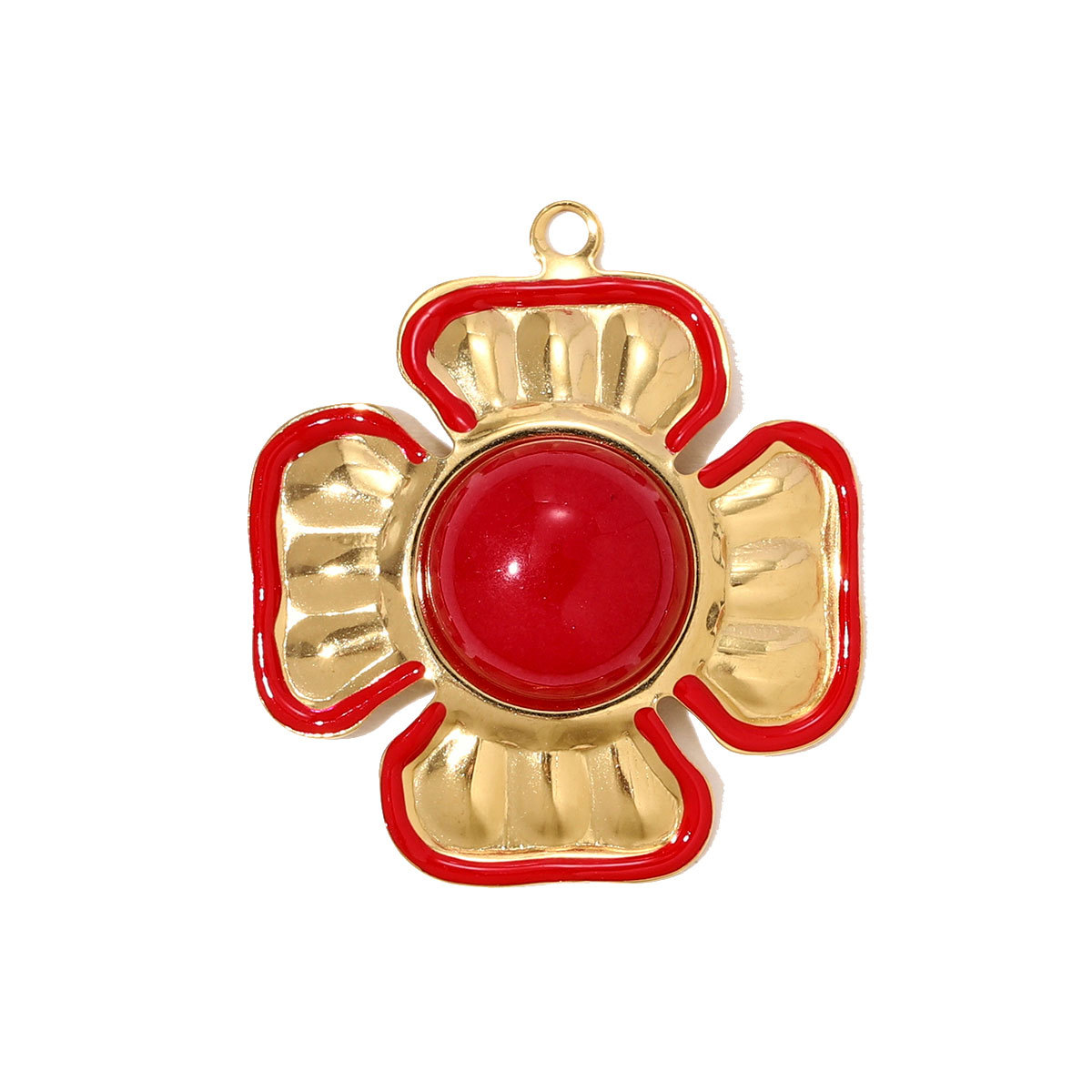 6pcs/pack Stainless Steel Rhinestone Clover Flower Necklace Pendant Enamel Kite Candy DIY Earring Charm Women Heart Jewelry Wholesale