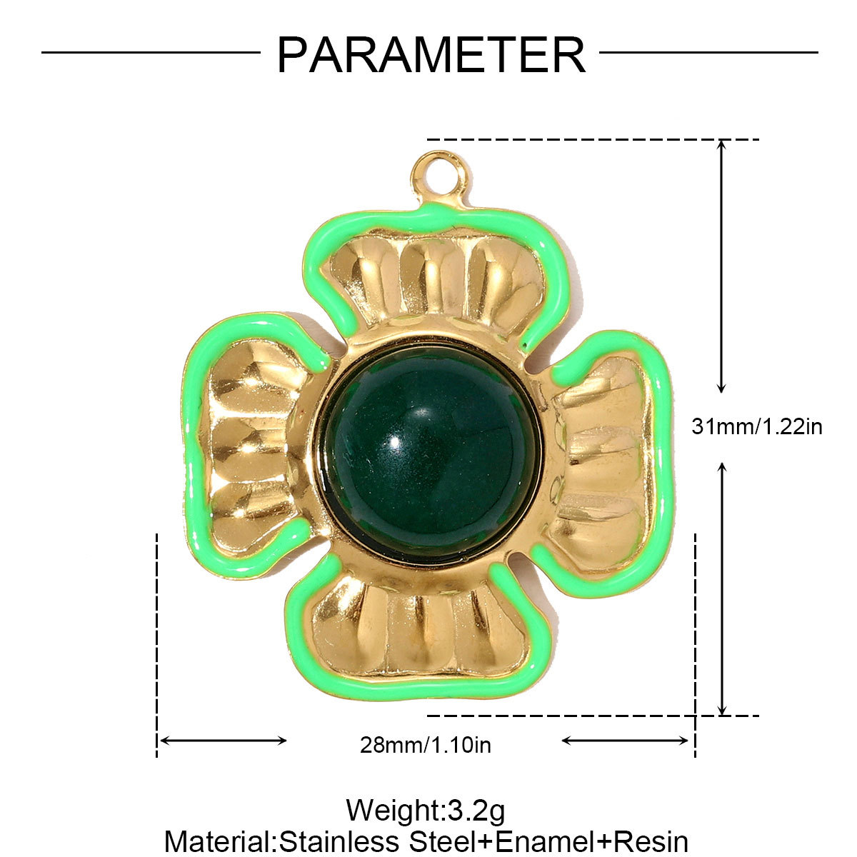 6pcs/pack Stainless Steel Rhinestone Clover Flower Necklace Pendant Enamel Kite Candy DIY Earring Charm Women Heart Jewelry Wholesale