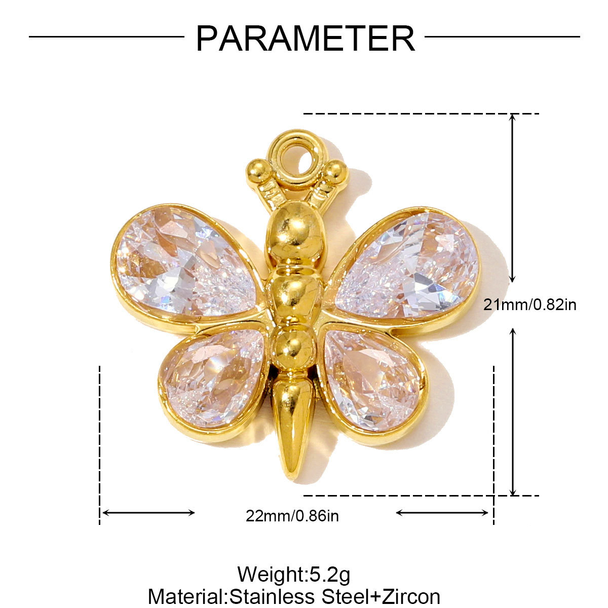 6pcs/pack Stainless Steel Hollow Evil Eye Necklace Pendants Crystal Butterfly DIY Earring Charms Women Enamel Flower Jewelry Wholesale