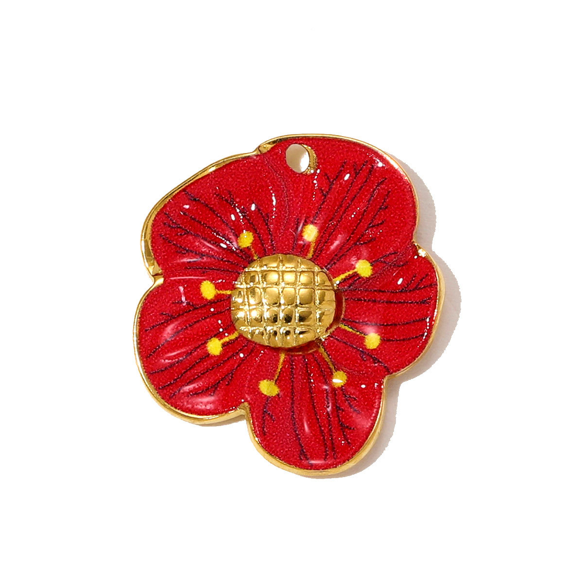 6pcs/pack Stainless Steel Hollow Evil Eye Necklace Pendants Crystal Butterfly DIY Earring Charms Women Enamel Flower Jewelry Wholesale