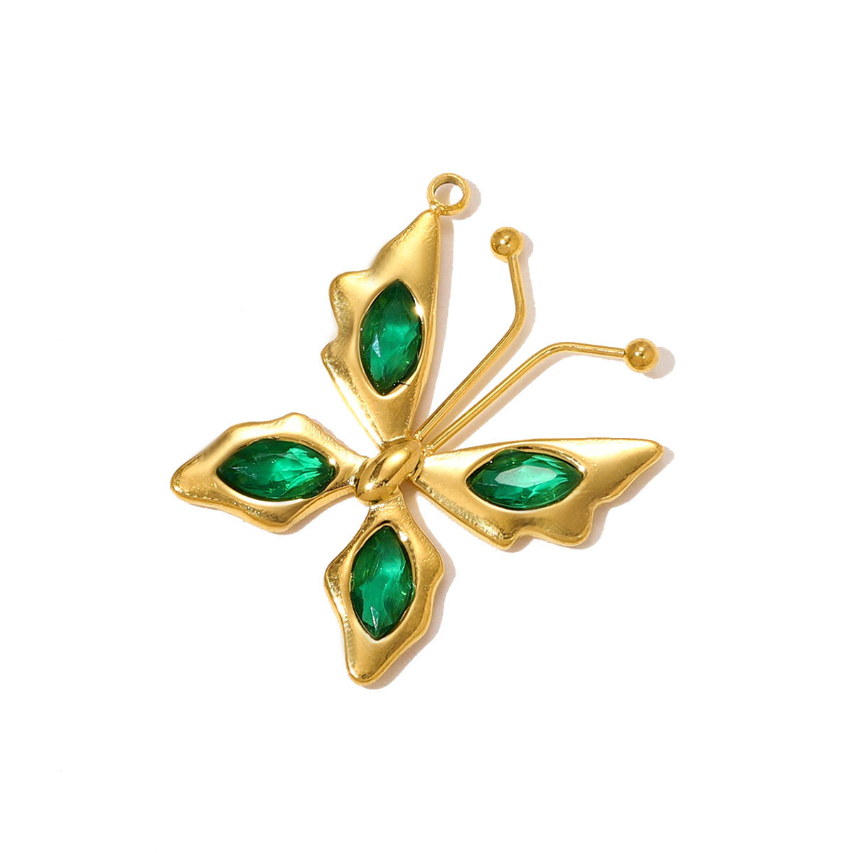 6pcs/pack Stainless Steel Hollow Evil Eye Necklace Pendants Crystal Butterfly DIY Earring Charms Women Enamel Flower Jewelry Wholesale