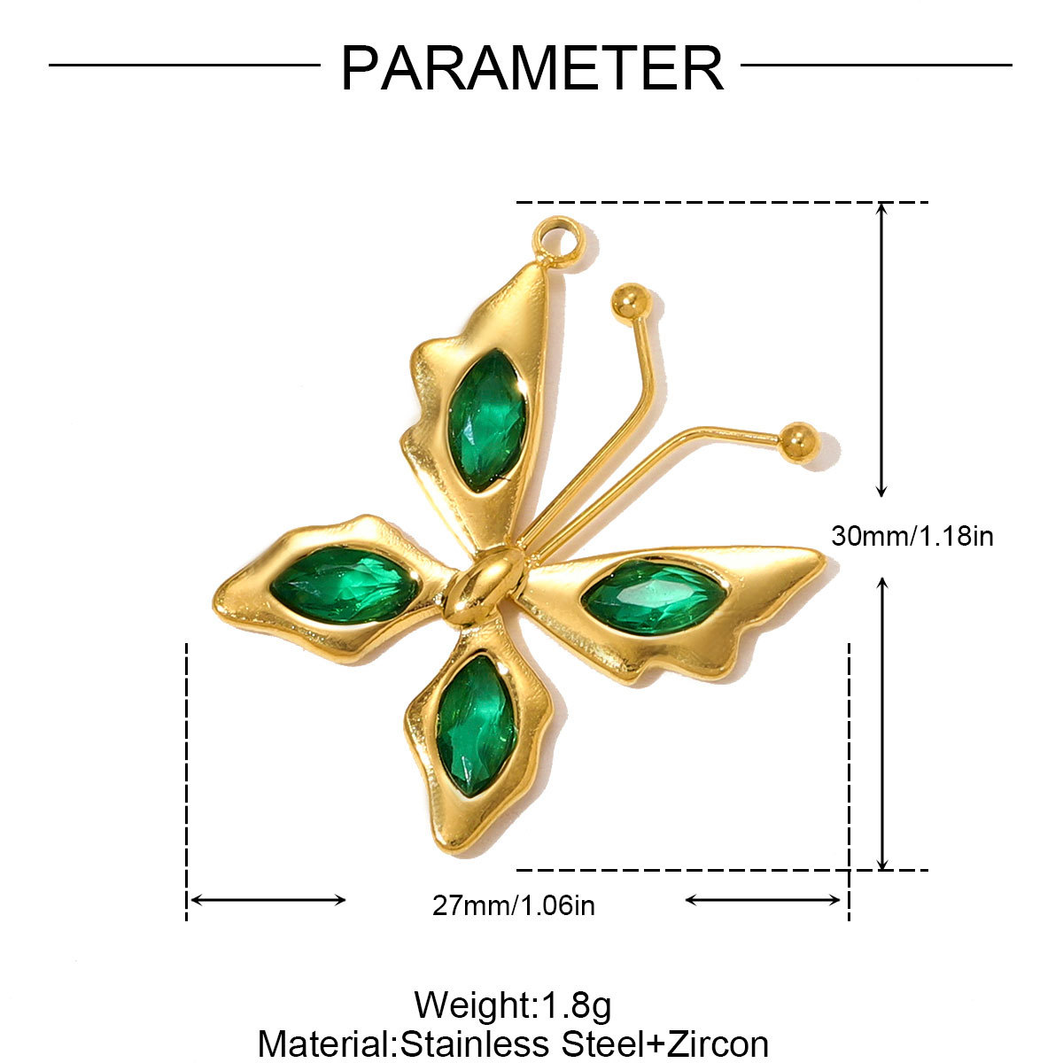 6pcs/pack Stainless Steel Hollow Evil Eye Necklace Pendants Crystal Butterfly DIY Earring Charms Women Enamel Flower Jewelry Wholesale