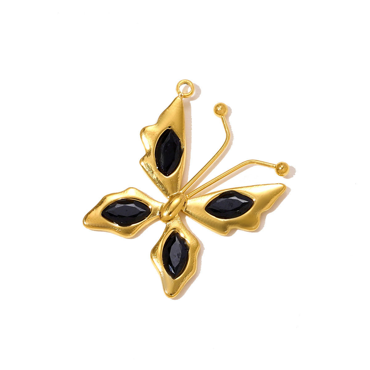 6pcs/pack Stainless Steel Hollow Evil Eye Necklace Pendants Crystal Butterfly DIY Earring Charms Women Enamel Flower Jewelry Wholesale