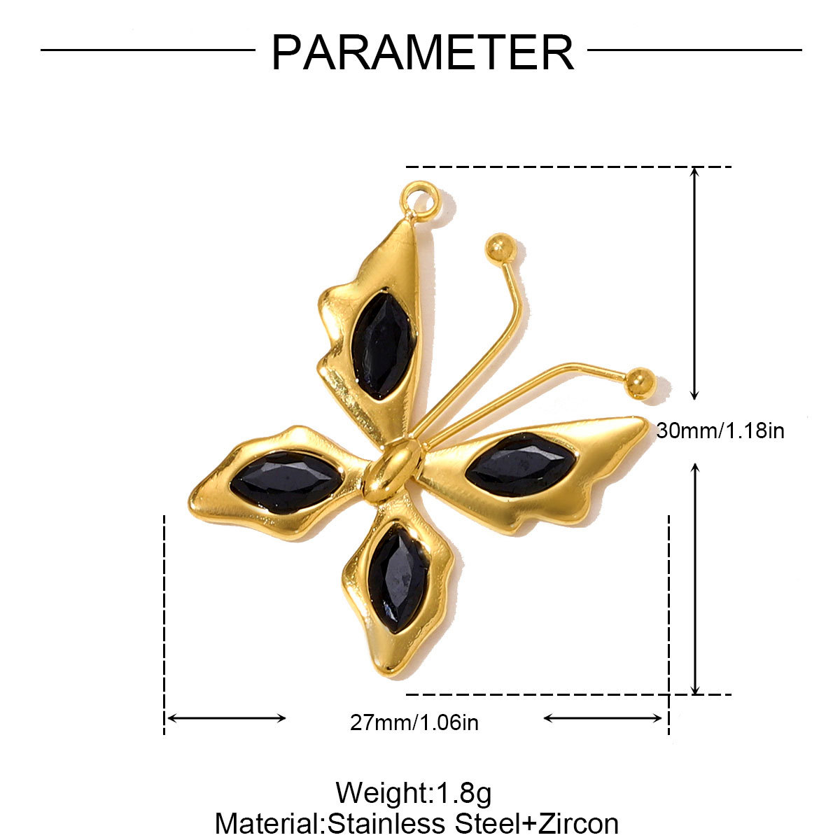 6pcs/pack Stainless Steel Hollow Evil Eye Necklace Pendants Crystal Butterfly DIY Earring Charms Women Enamel Flower Jewelry Wholesale