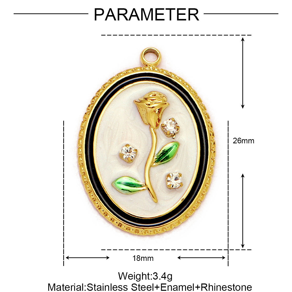 6pcs/pack Enamel Butterfly Stainless Steel DIY Earring Charm Wholesale CactuLeaf Watermelon Necklace Pendant Woman Flower Jewelry