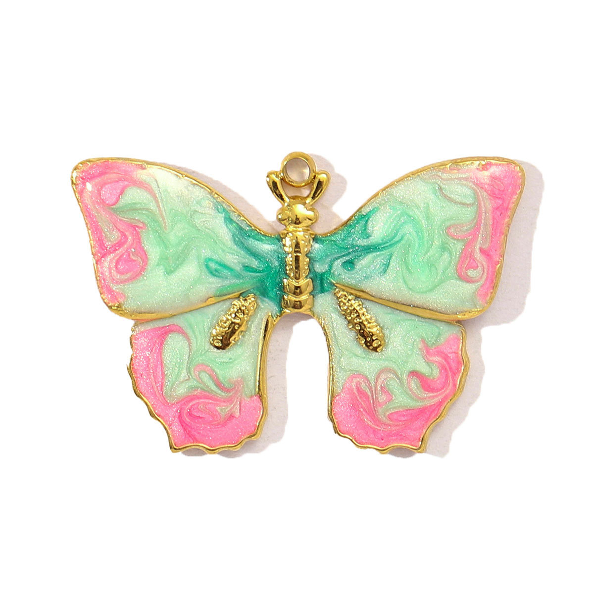 6pcs/pack Enamel Butterfly Stainless Steel DIY Earring Charm Wholesale CactuLeaf Watermelon Necklace Pendant Woman Flower Jewelry