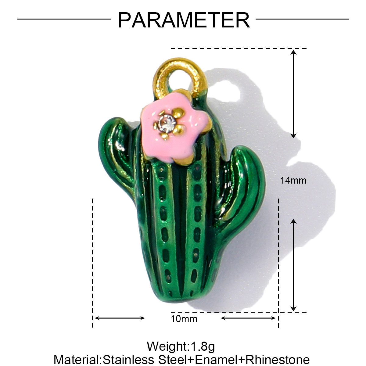 6pcs/pack Enamel Butterfly Stainless Steel DIY Earring Charm Wholesale CactuLeaf Watermelon Necklace Pendant Woman Flower Jewelry