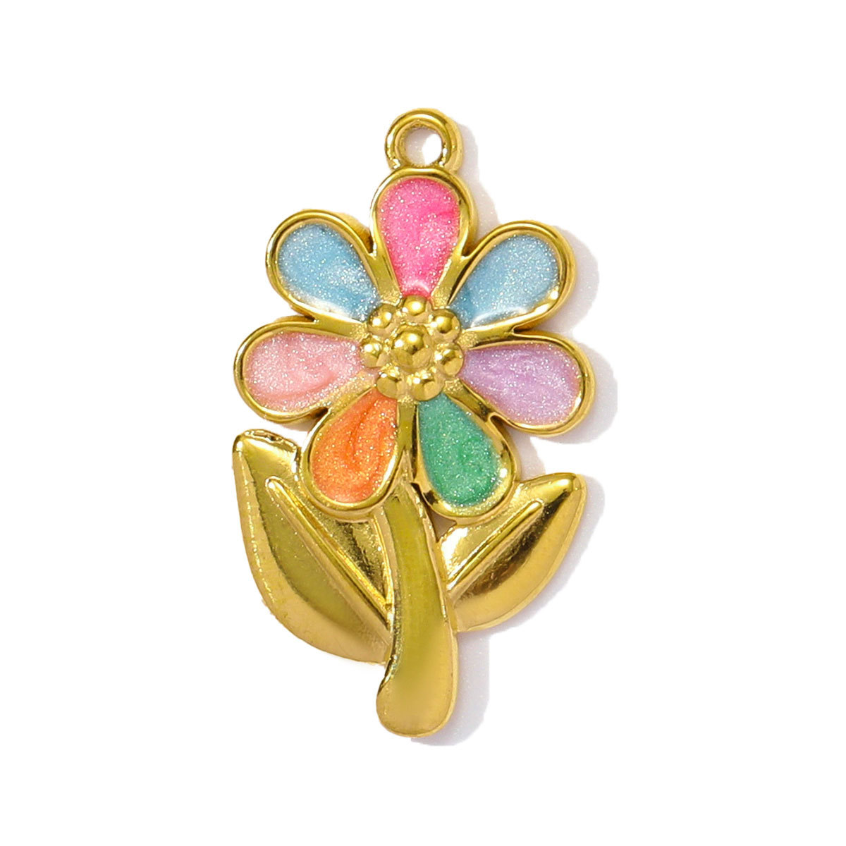 6pcs/pack Enamel Butterfly Stainless Steel DIY Earring Charm Wholesale CactuLeaf Watermelon Necklace Pendant Woman Flower Jewelry