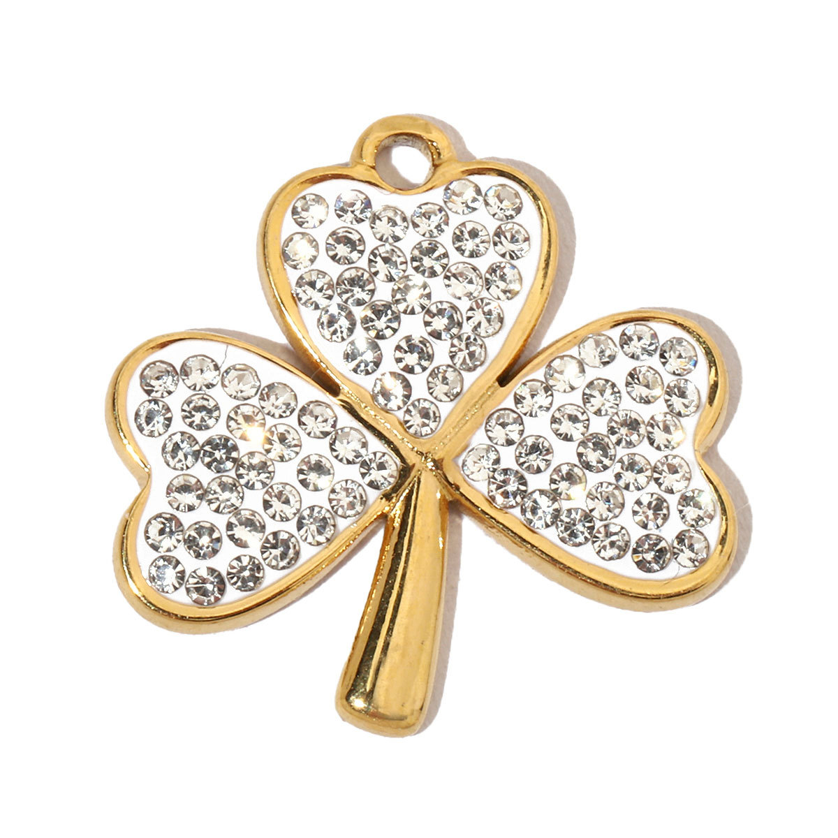 6pcs/pack Stainless Steel Rhinestone Star Clover Eagle DIY Charms Heart Moon Cross Necklace Pendants Woman Wolf Tooth Jewelry