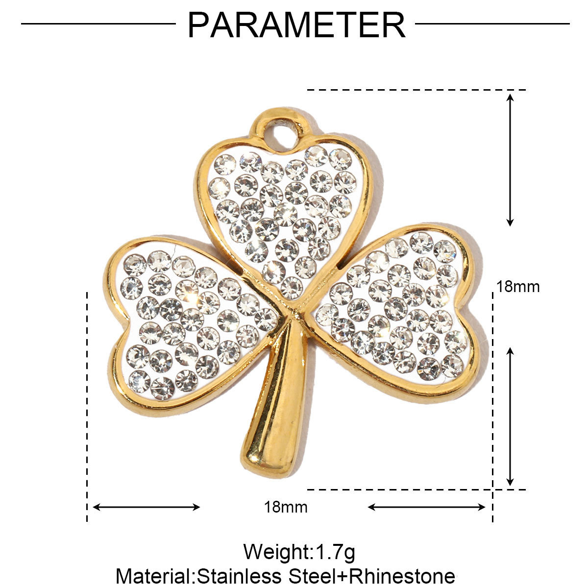 6pcs/pack Stainless Steel Rhinestone Star Clover Eagle DIY Charms Heart Moon Cross Necklace Pendants Woman Wolf Tooth Jewelry