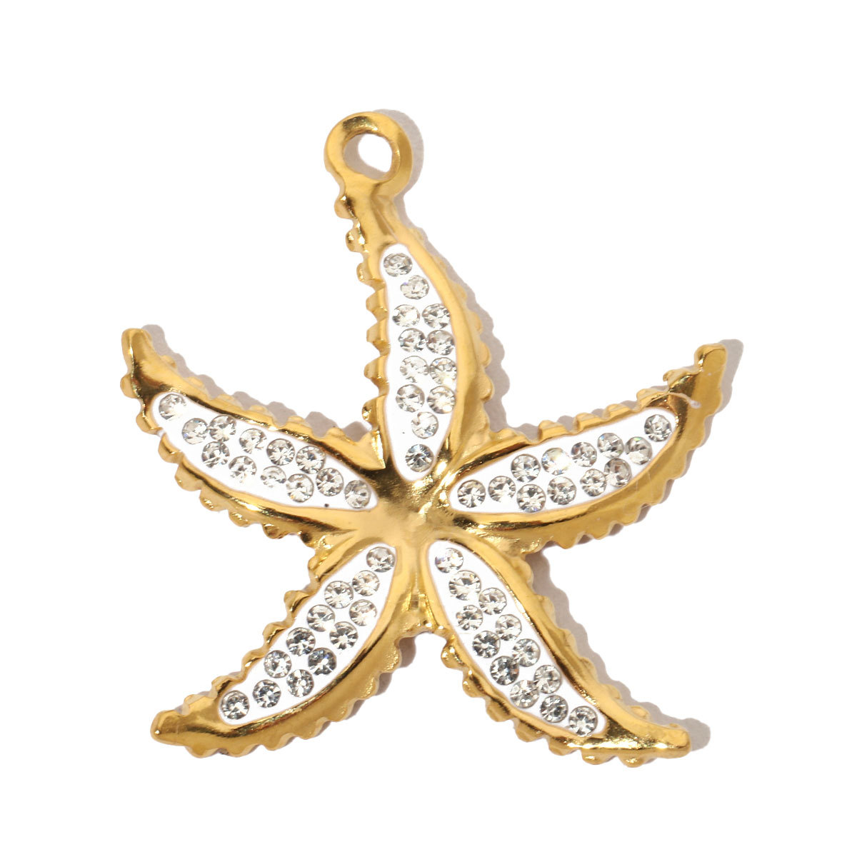 6pcs/pack Stainless Steel Rhinestone Star Clover Eagle DIY Charms Heart Moon Cross Necklace Pendants Woman Wolf Tooth Jewelry