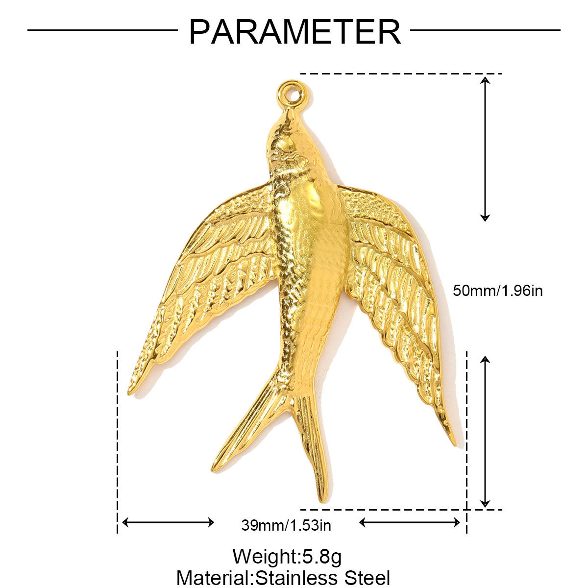 6pcs/pack Stainless Steel Rhinestone Star Clover Eagle DIY Charms Heart Moon Cross Necklace Pendants Woman Wolf Tooth Jewelry
