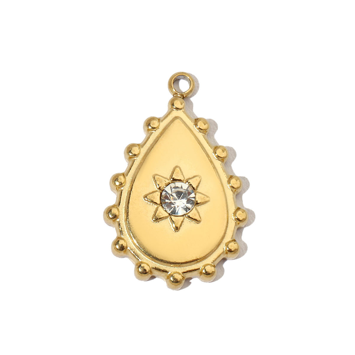 6pcs/pack Stainless Steel Waterdrop Evil Eye Angel DIY Charms Round Shell Sun Butterfly Necklace Pendants Woman Jewelry Wholesale