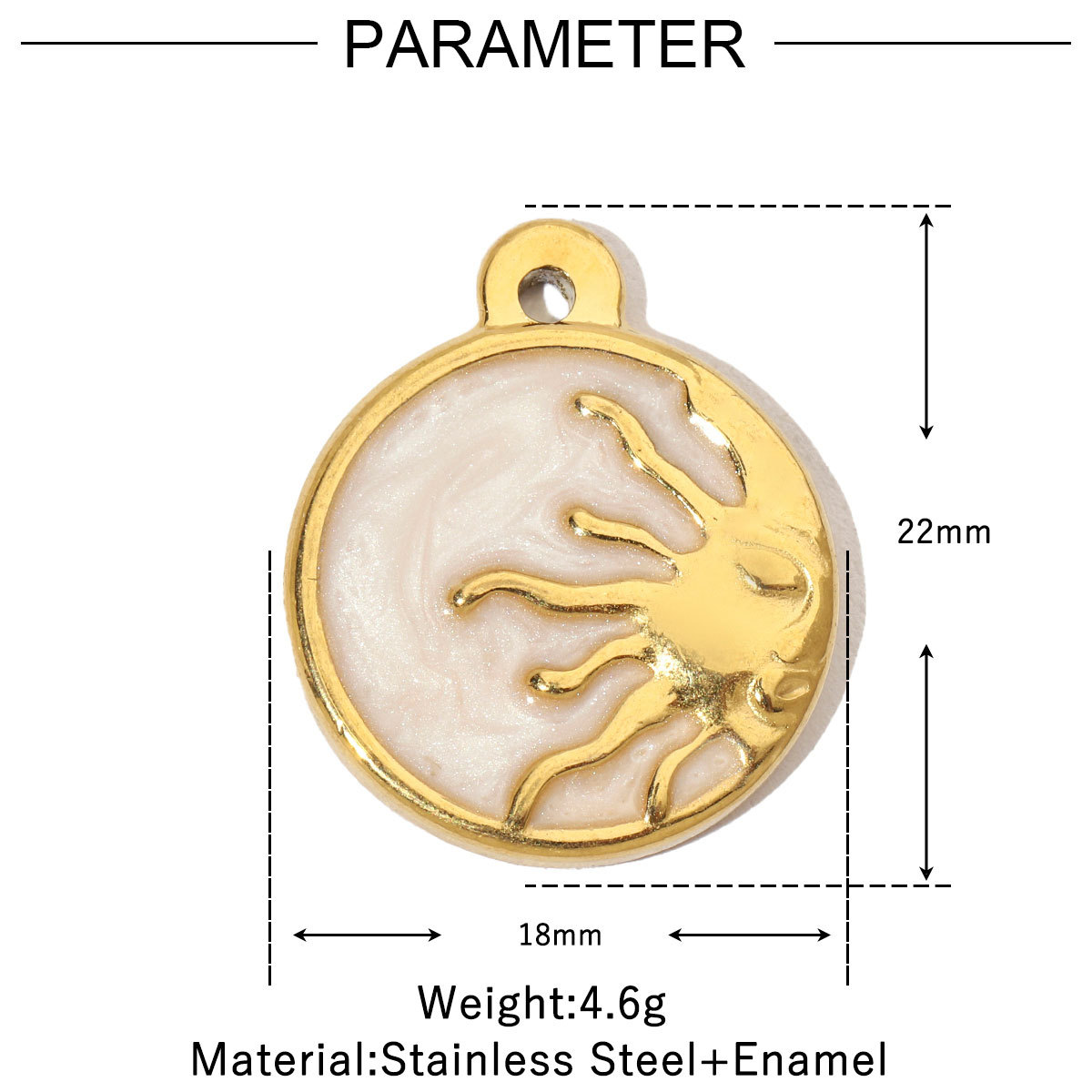 6pcs/pack Stainless Steel Waterdrop Evil Eye Angel DIY Charms Round Shell Sun Butterfly Necklace Pendants Woman Jewelry Wholesale