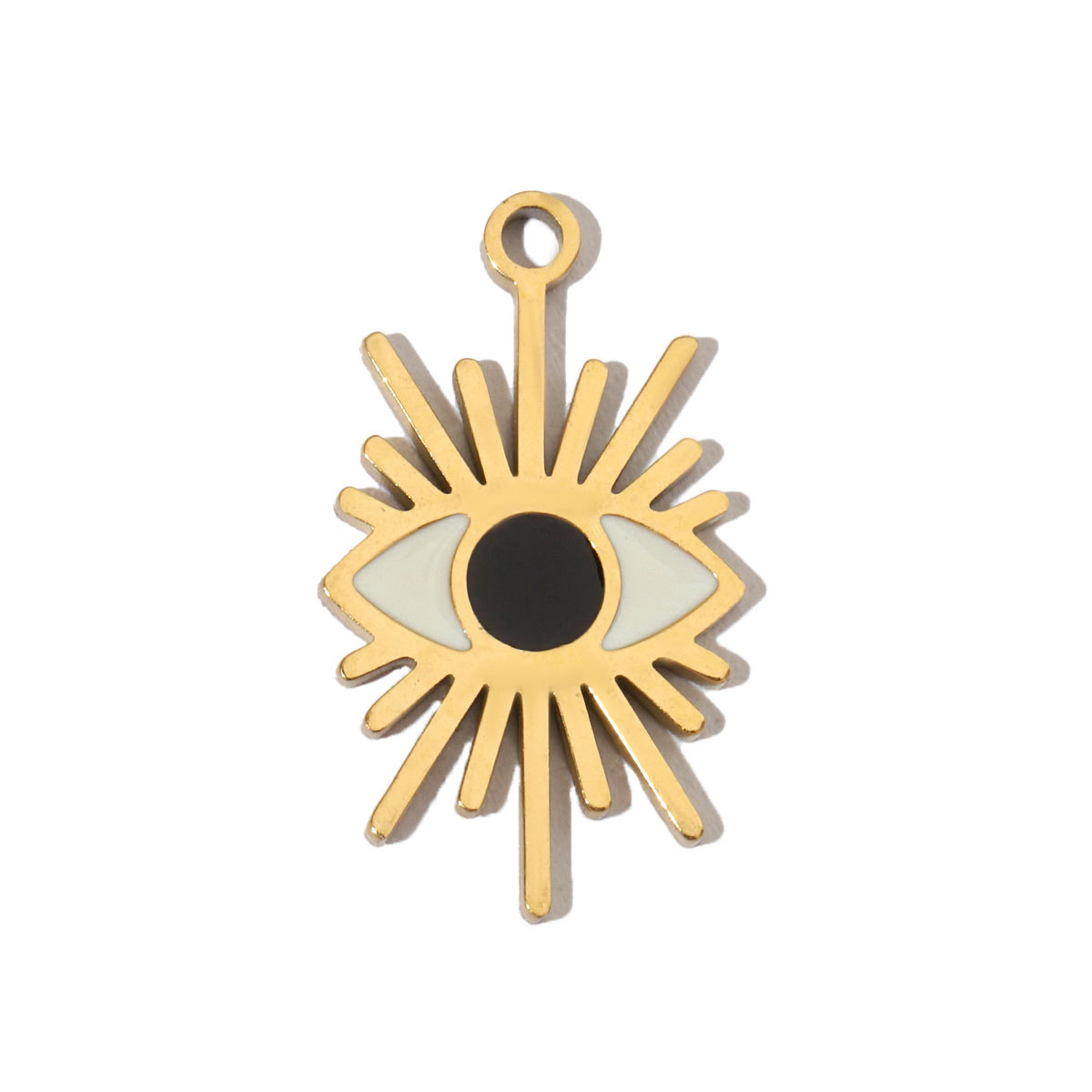 6pcs/pack Stainless Steel Waterdrop Evil Eye Angel DIY Charms Round Shell Sun Butterfly Necklace Pendants Woman Jewelry Wholesale