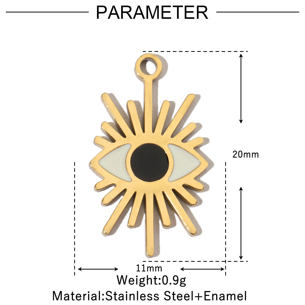 6pcs/pack Stainless Steel Waterdrop Evil Eye Angel DIY Charms Round Shell Sun Butterfly Necklace Pendants Woman Jewelry Wholesale