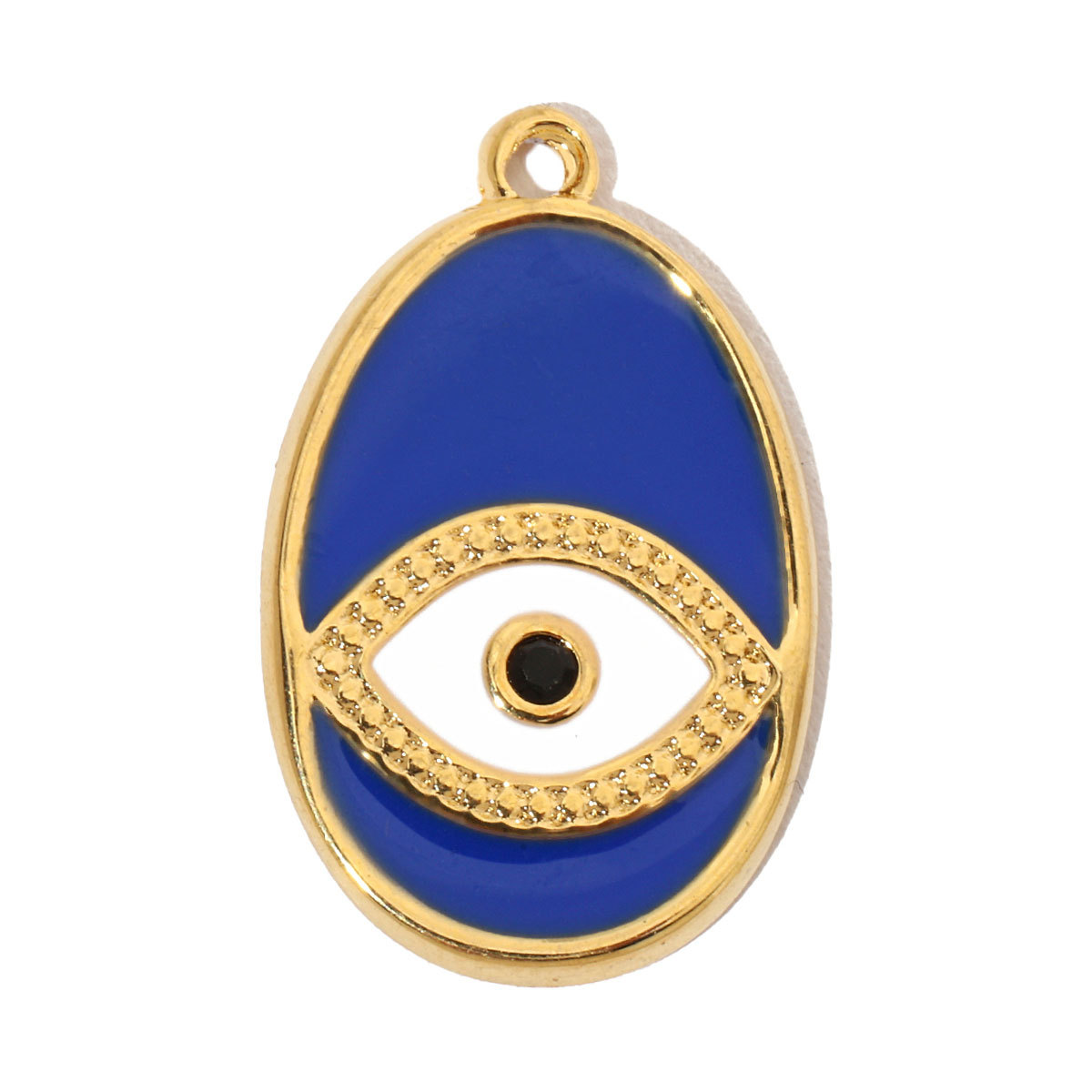 6pcs/pack French Enamel Evil Eye Stainless Steel Diy Charms Women Natural Stone Round Necklace Pendant Sun Jewelry