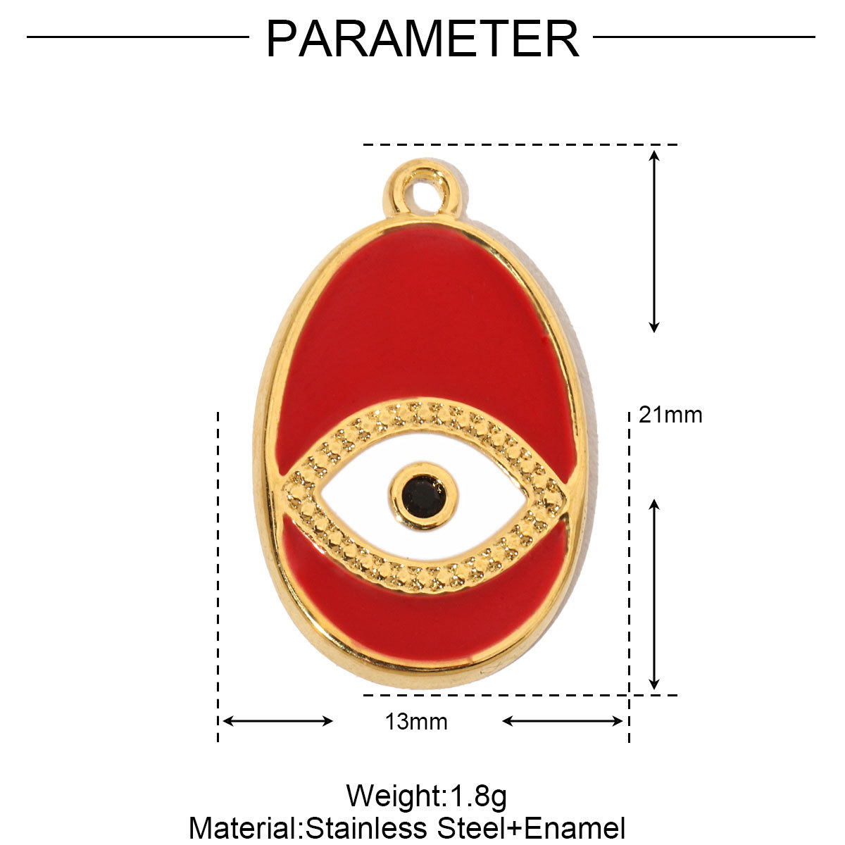 6pcs/pack French Enamel Evil Eye Stainless Steel Diy Charms Women Natural Stone Round Necklace Pendant Sun Jewelry