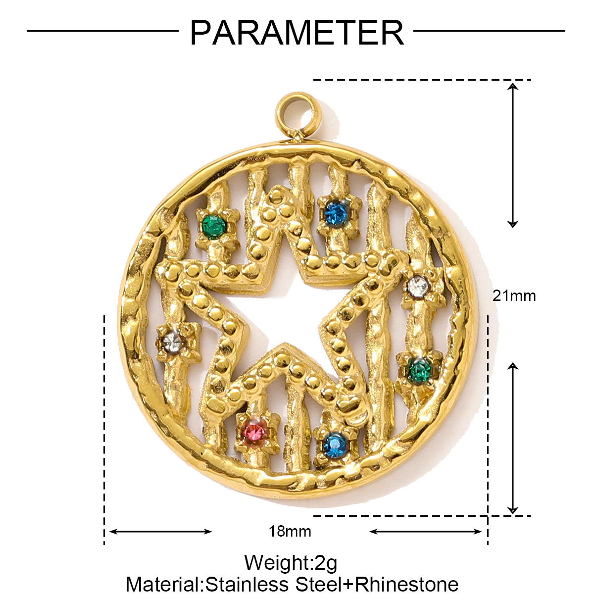 6pcs/pack Stainless Steel Rhinestone Butterfly Star Necklace Pendant Cactus DIY Bracelet Charm Women Hamsa Hand Cross Jewelry