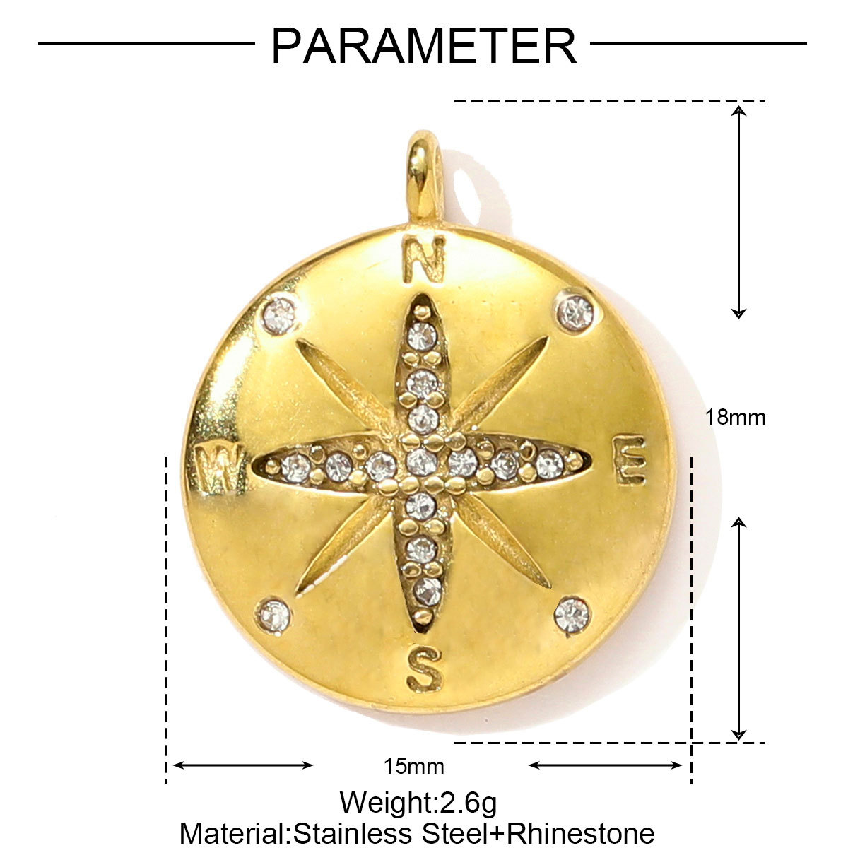 6pcs/pack Stainless Steel Rhinestone Butterfly Star Necklace Pendant Cactus DIY Bracelet Charm Women Hamsa Hand Cross Jewelry