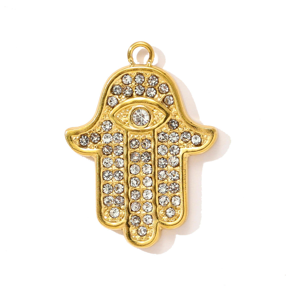 6pcs/pack Stainless Steel Rhinestone Butterfly Star Necklace Pendant Cactus DIY Bracelet Charm Women Hamsa Hand Cross Jewelry
