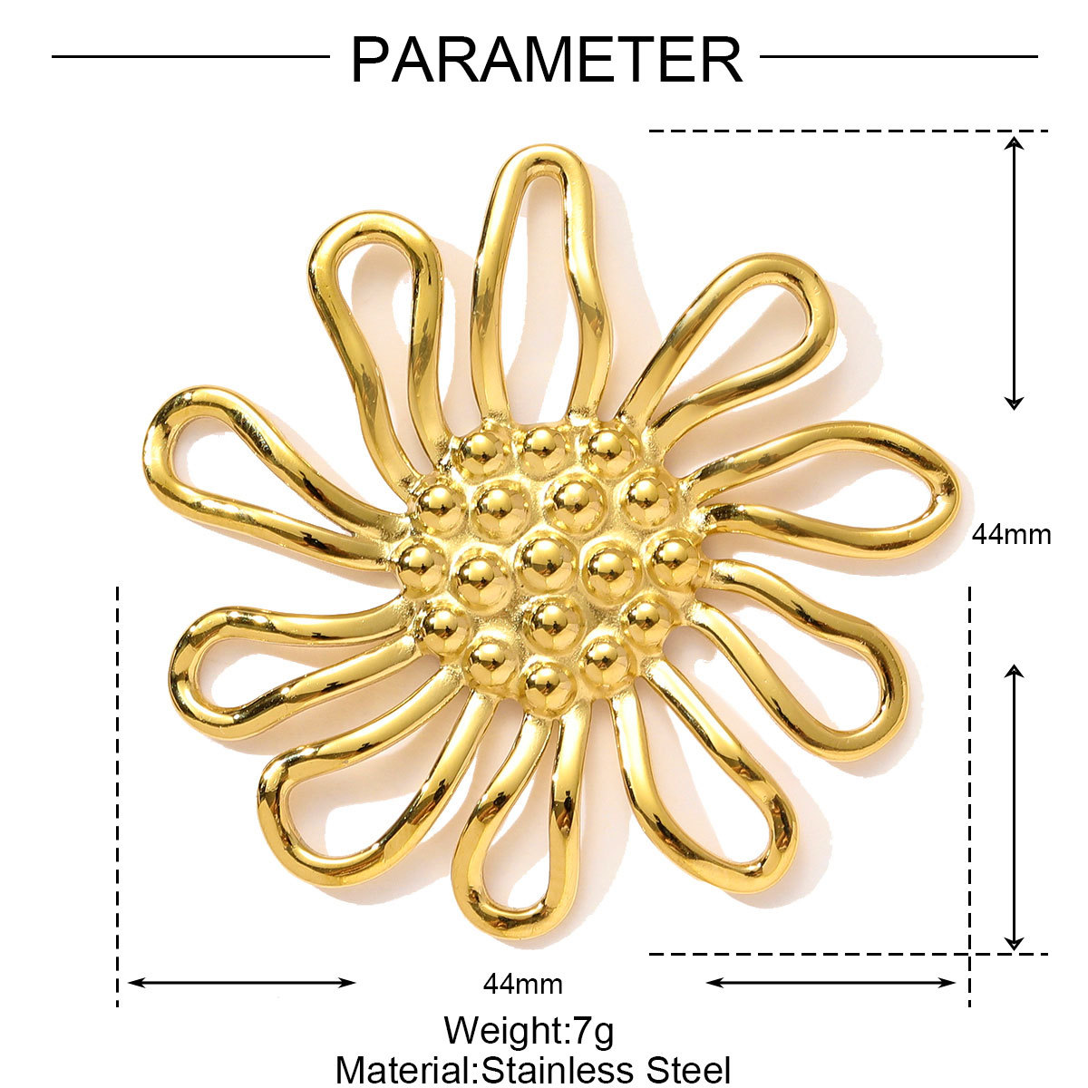 6pcs/pack Retro Stainless Steel Dasiy Sunflower Necklace Pendant Octopus Guitar DIY Earring Charm Women Baseball Cap Jewelry