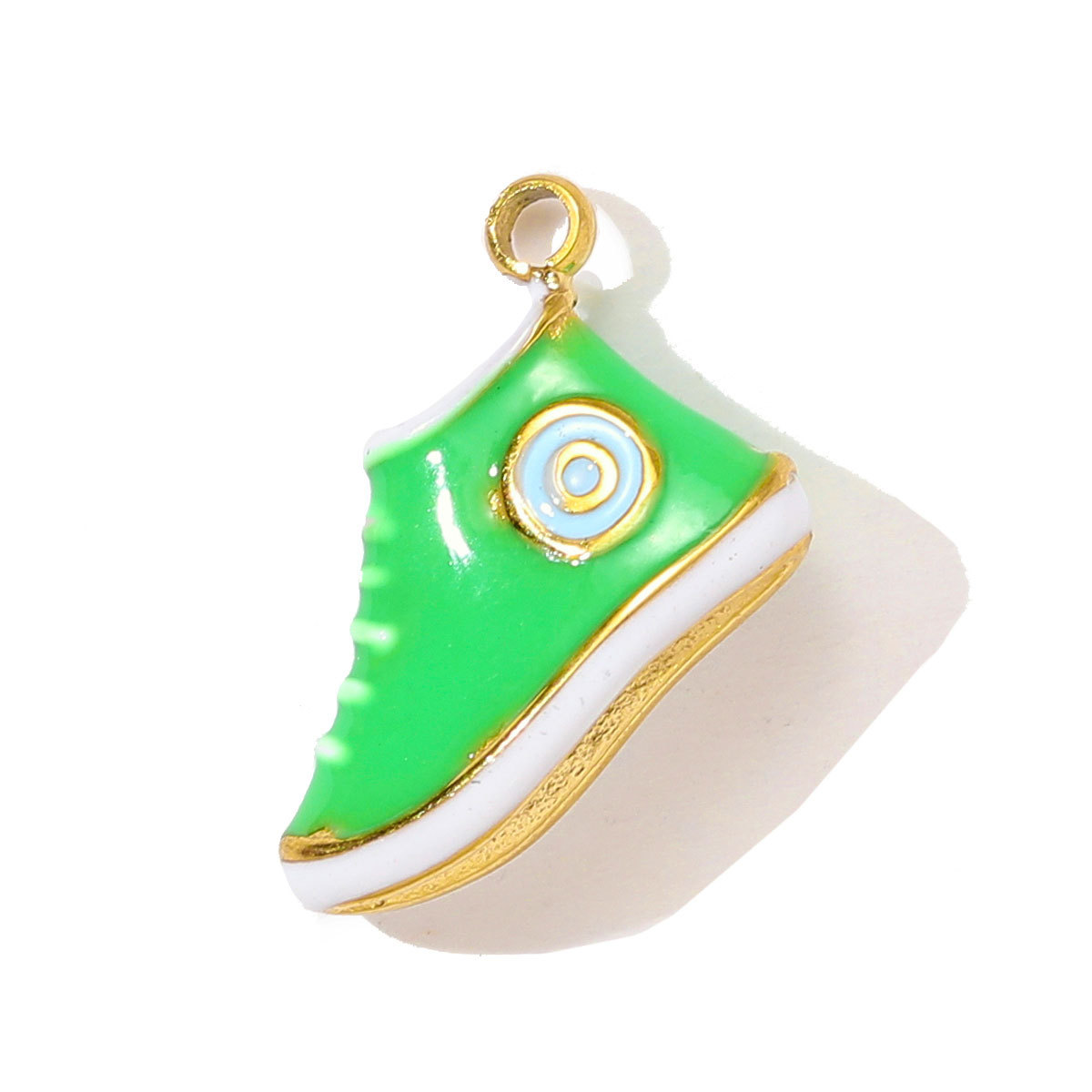 6pcs/pack Sports Stainless Steel Enamel Rugby Sneakers Necklace Pendant Telephone DIY Earring Charm Women Badminton Jewelry