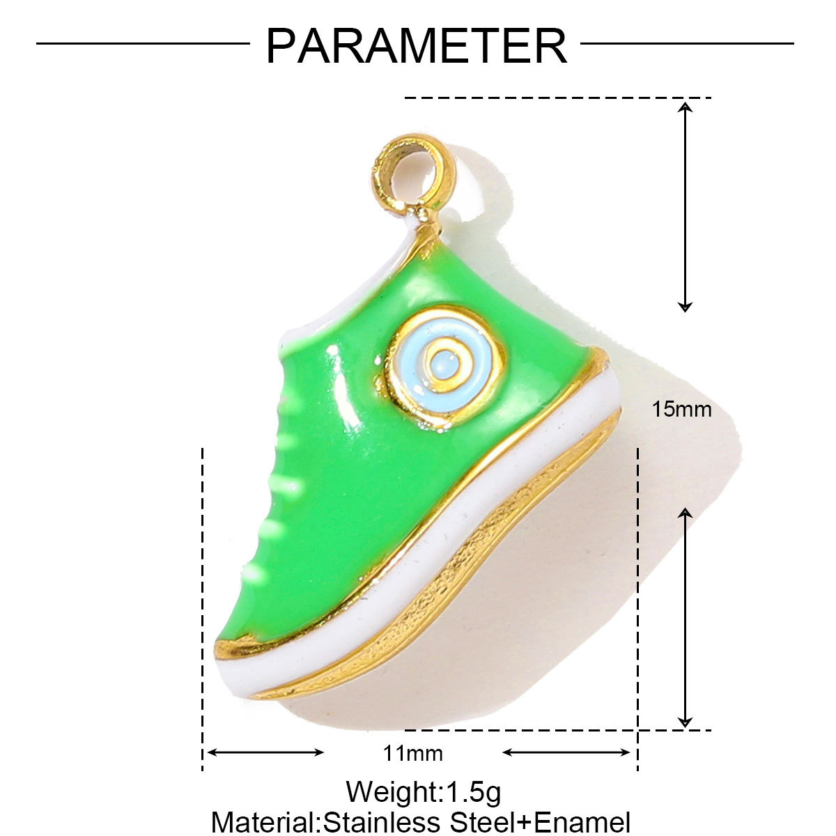 6pcs/pack Sports Stainless Steel Enamel Rugby Sneakers Necklace Pendant Telephone DIY Earring Charm Women Badminton Jewelry
