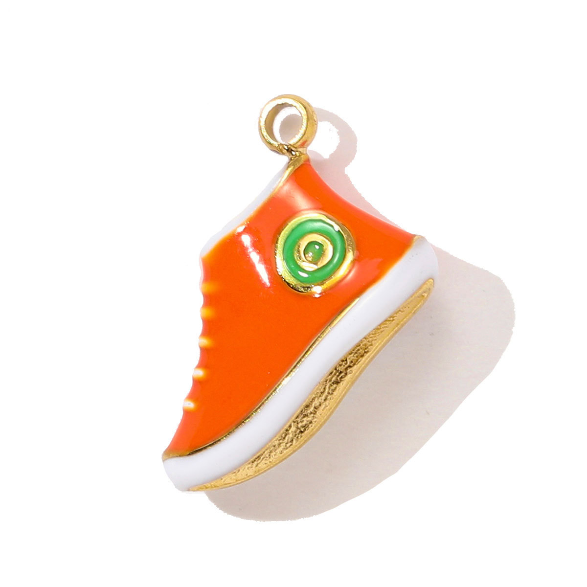 6pcs/pack Sports Stainless Steel Enamel Rugby Sneakers Necklace Pendant Telephone DIY Earring Charm Women Badminton Jewelry